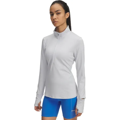 Casaca Under Armour Runing Mujer Launch Pro Half Zip color gris | Platanitos