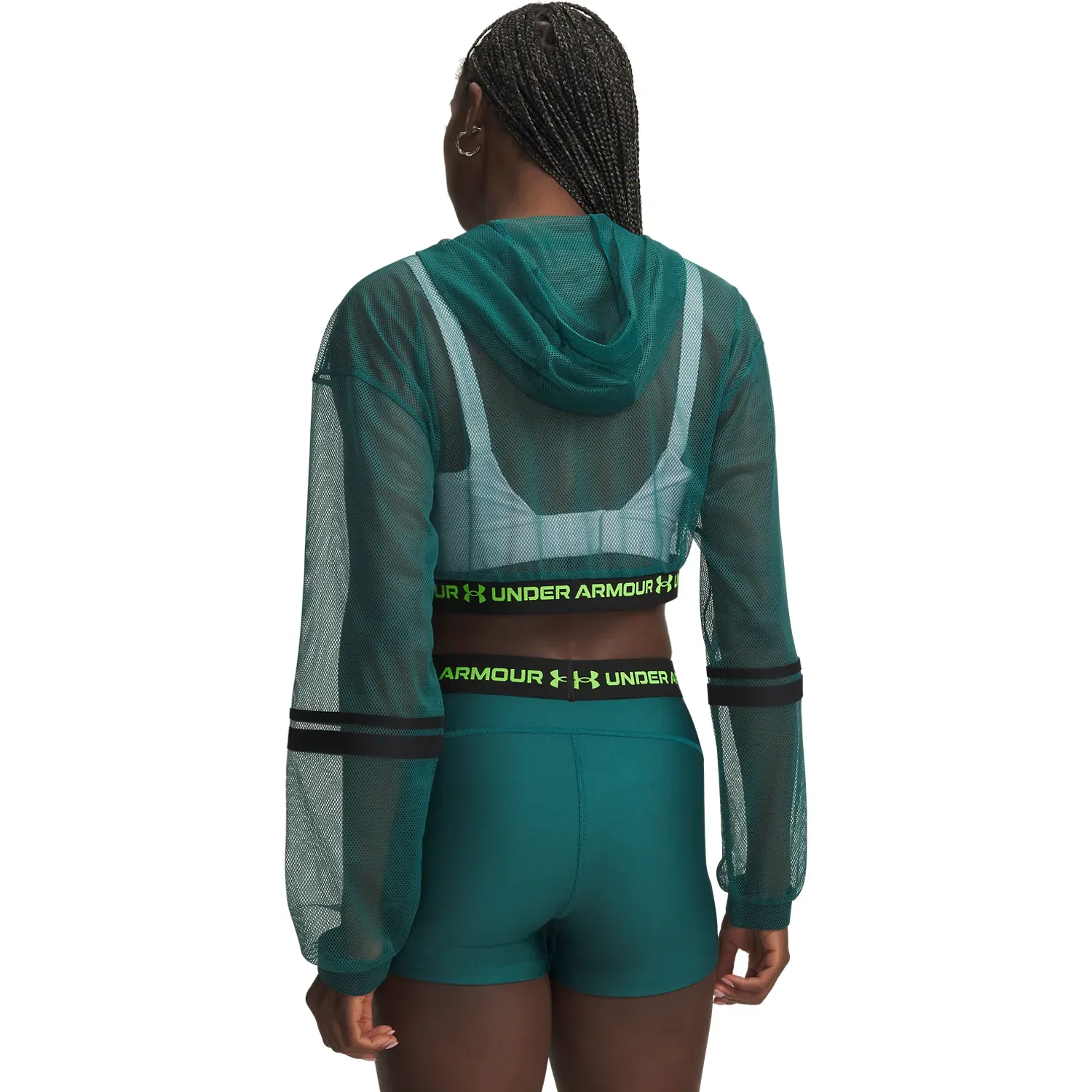 Under Armour Casaca Under Armour Deportiva Mujer Heatgear Mesh Fz color verde | Platanitos