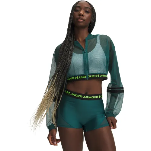 Casaca Under Armour Deportiva Mujer Heatgear Mesh Fz color verde | Platanitos
