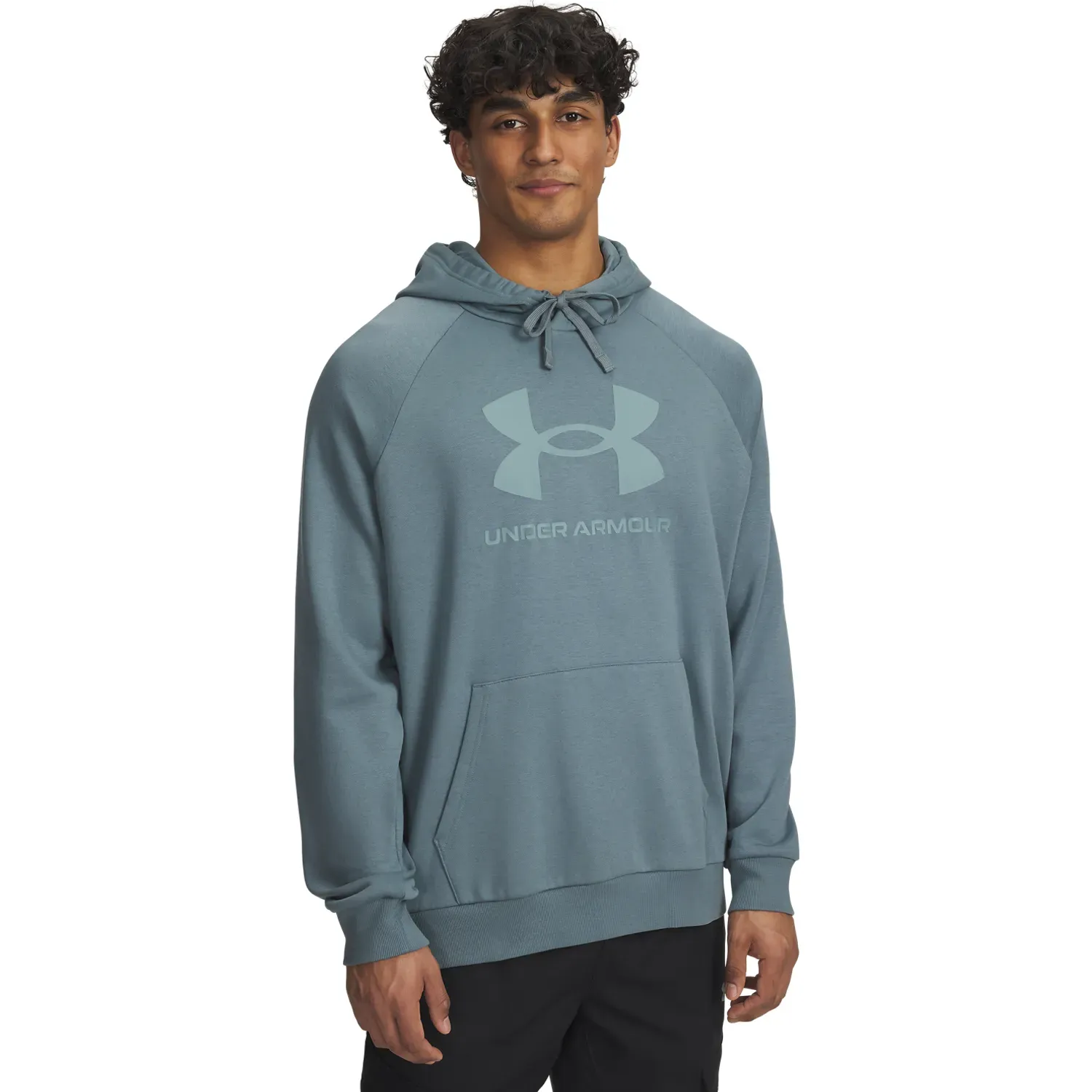 Polera Under Armour Training Hombre Rival Fleece Logo color verde | Platanitos