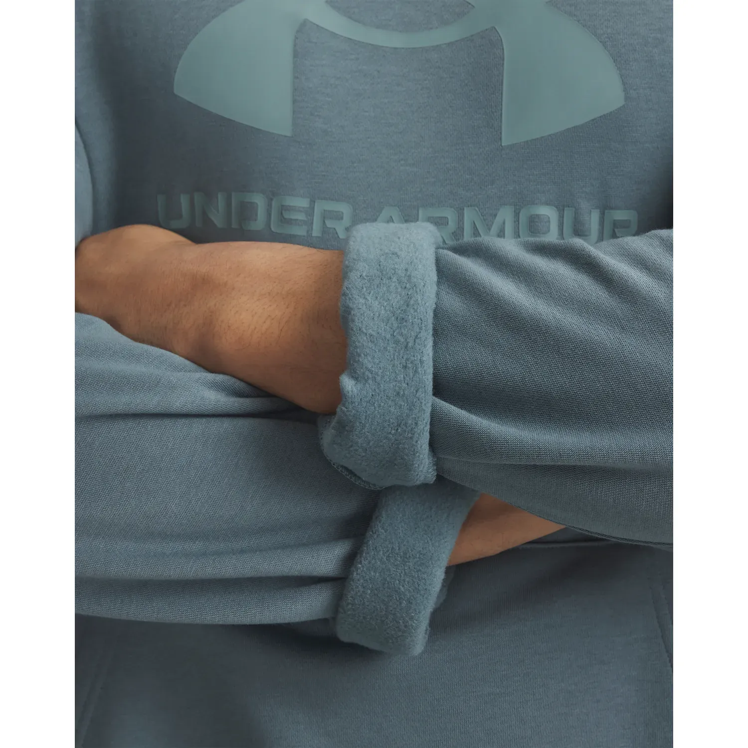 Polera Under Armour Training Hombre Rival Fleece Logo color verde | Platanitos