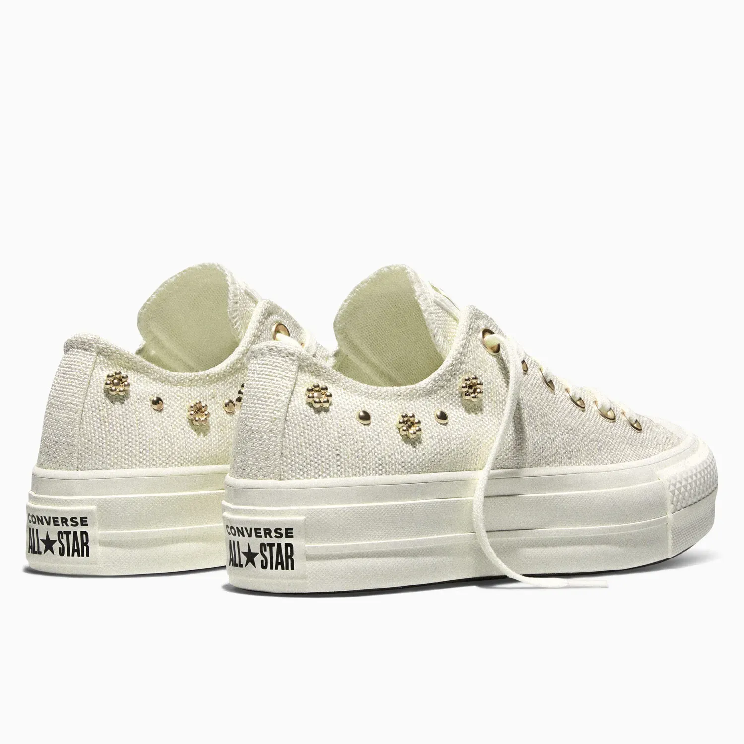 Zapatillas Converse Urbanas Mujer Chuck Taylor All Star Lift Platform Heathered Glam color crema | Platanitos