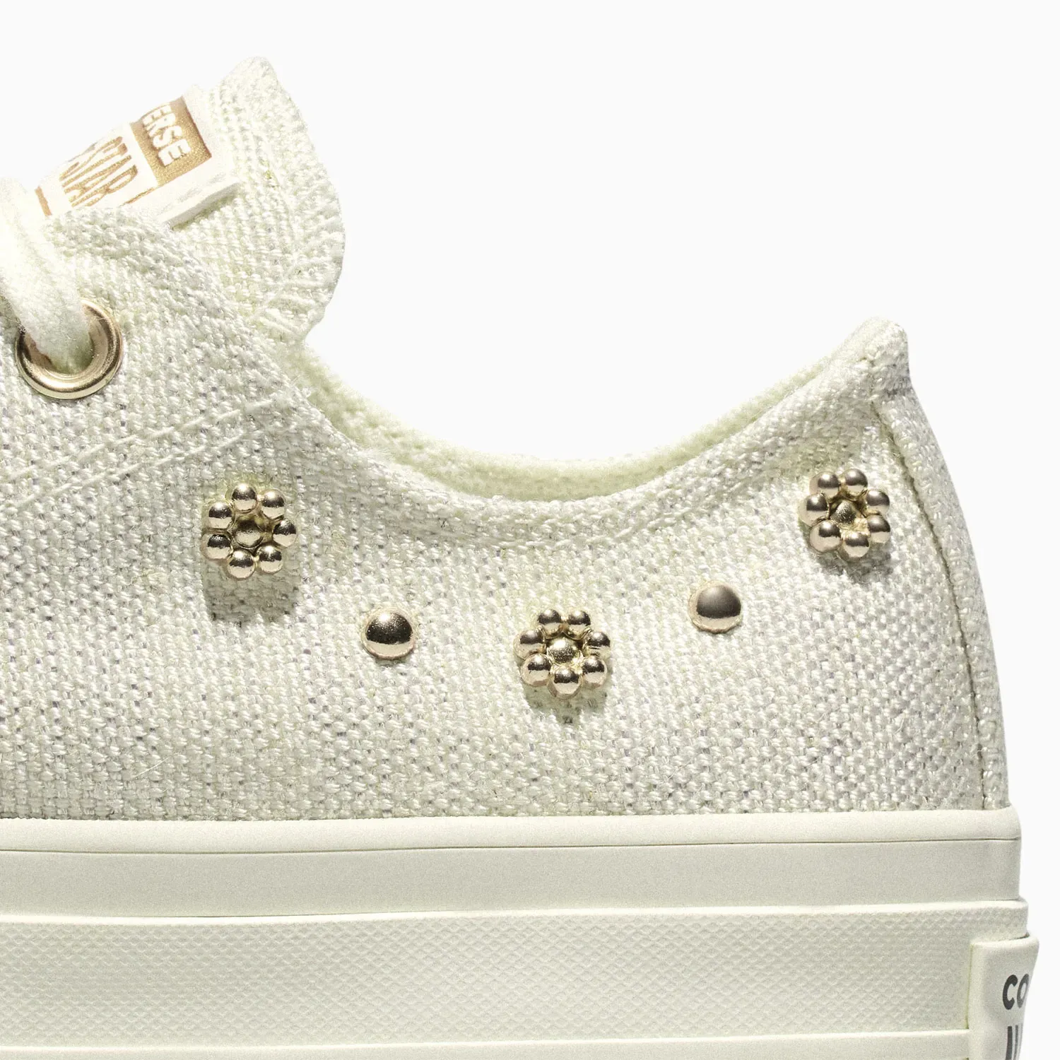 Zapatillas Converse Urbanas Mujer Chuck Taylor All Star Lift Platform Heathered Glam color crema | Platanitos