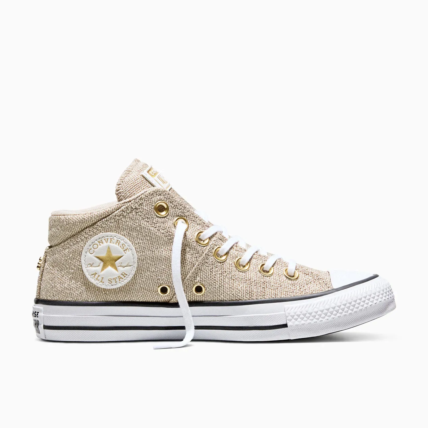 Zapatillas Converse Urbanas Mujer Chuck Taylor All Star Madison Heathered Sheen color beige | Platanitos