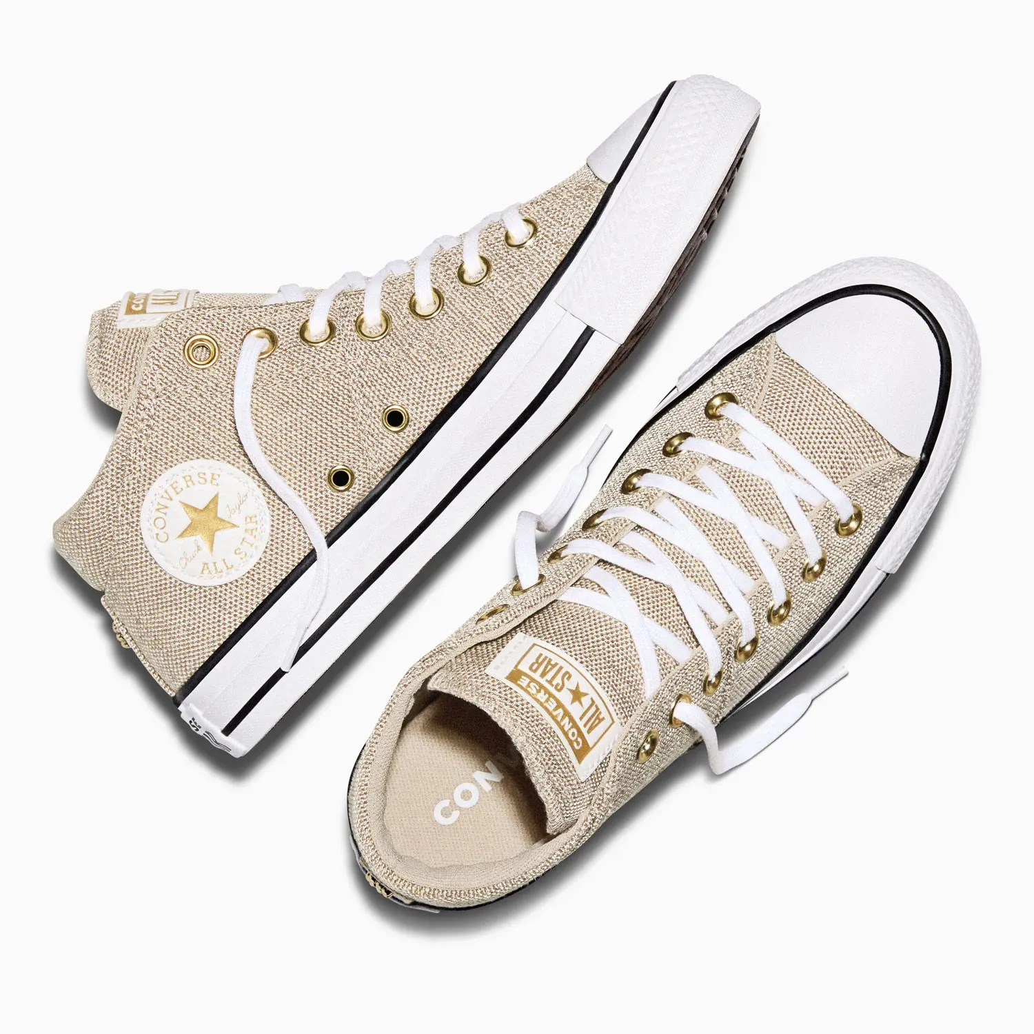 Zapatillas Converse Urbanas Mujer Chuck Taylor All Star Madison Heathered Sheen color beige | Platanitos