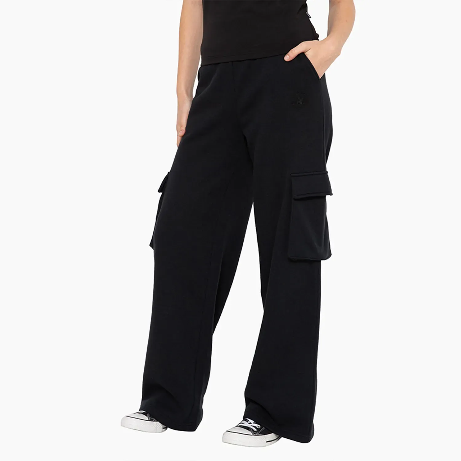 Converse Pantalon Converse Deportivo Mujer Cargo Flare color negro | Platanitos
