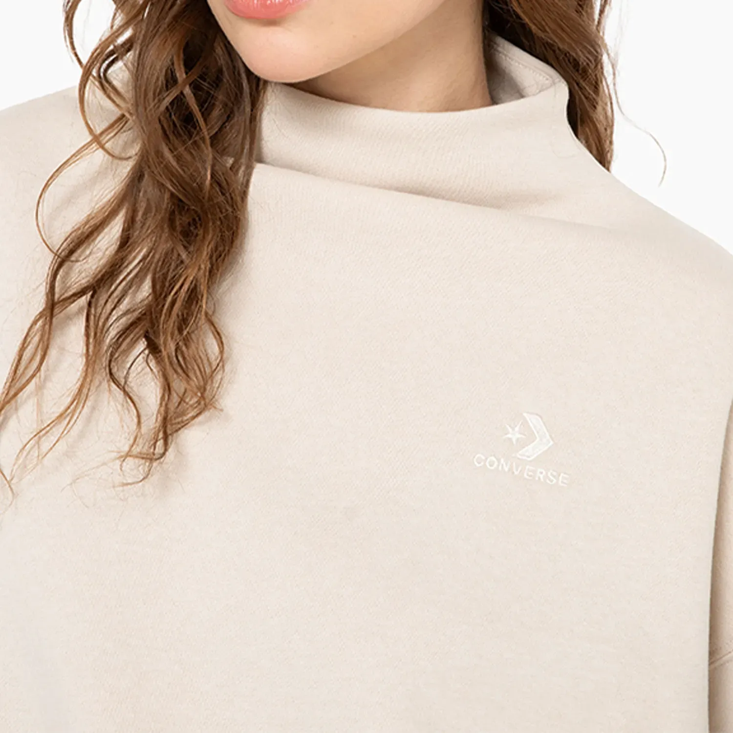 Converse Polera Converse Deportiva Mujer Star Classic Crew color beige | Platanitos