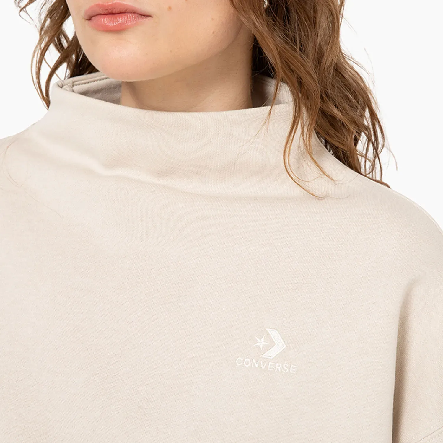 Converse Polera Converse Deportiva Mujer Star Classic Crew color beige | Platanitos