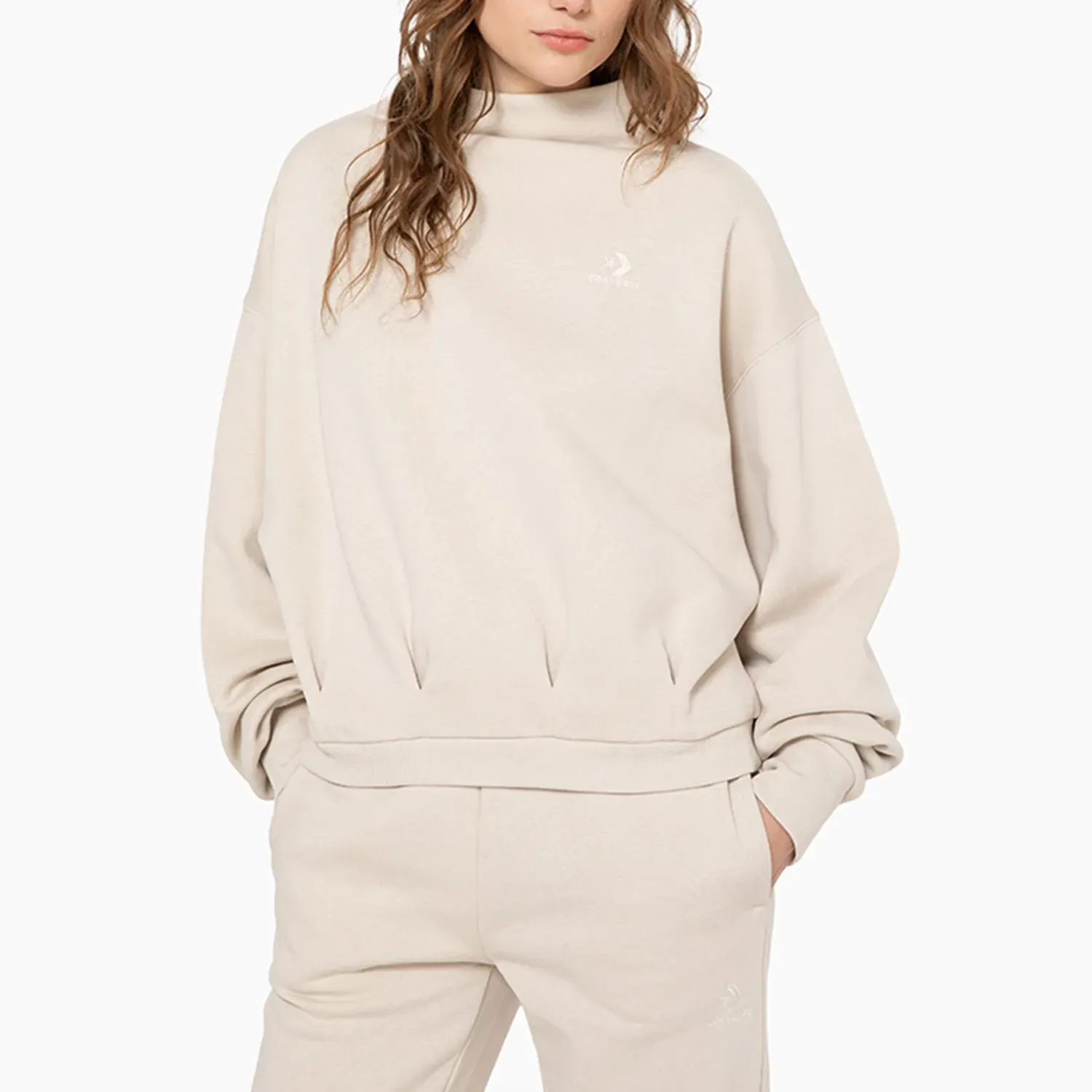 Converse Polera Converse Deportiva Mujer Star Classic Crew color beige | Platanitos