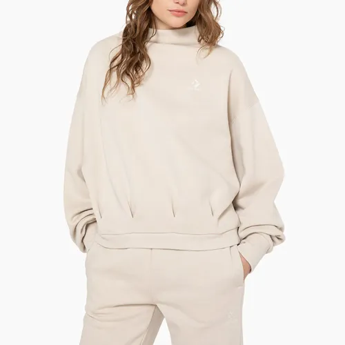 Polera Converse Deportiva Mujer Star Classic Crew color beige | Platanitos