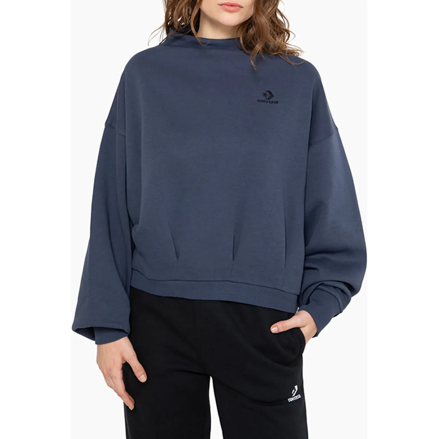 Converse Polera Converse Deportiva Mujer Star Classic Crew color azul | Platanitos
