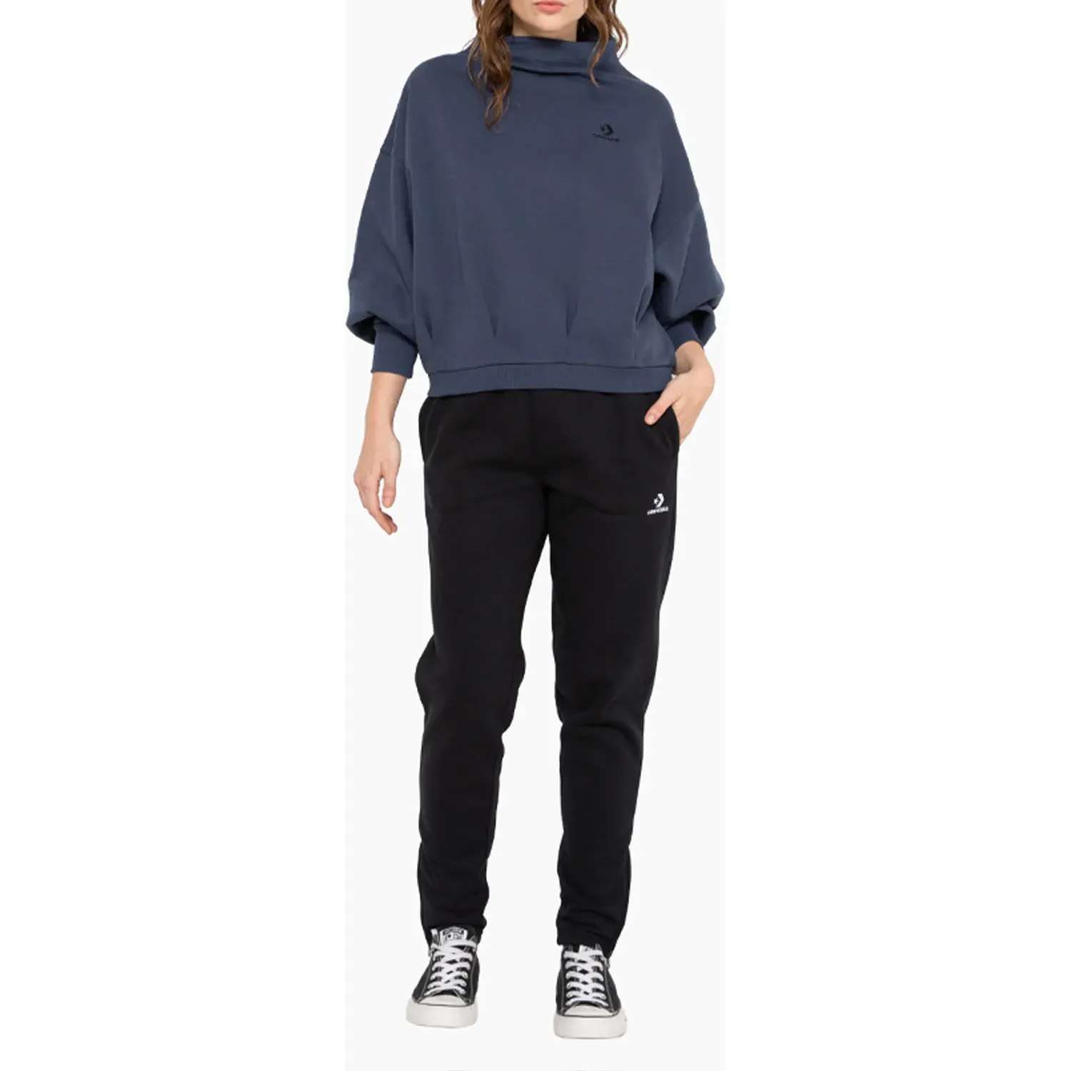 Converse Polera Converse Deportiva Mujer Star Classic Crew color azul | Platanitos