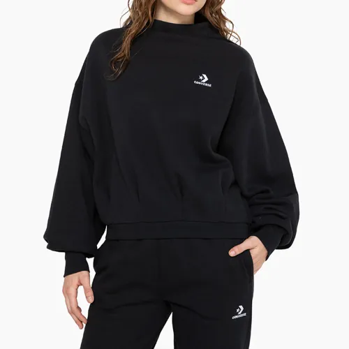 Polera Converse Deportiva Mujer Star Classic Crew color negro | Platanitos