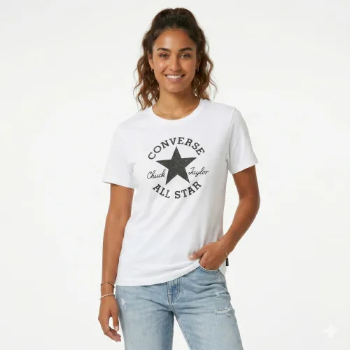 Polo Converse Deportivo Mujer Shine Patch color blanco | Platanitos