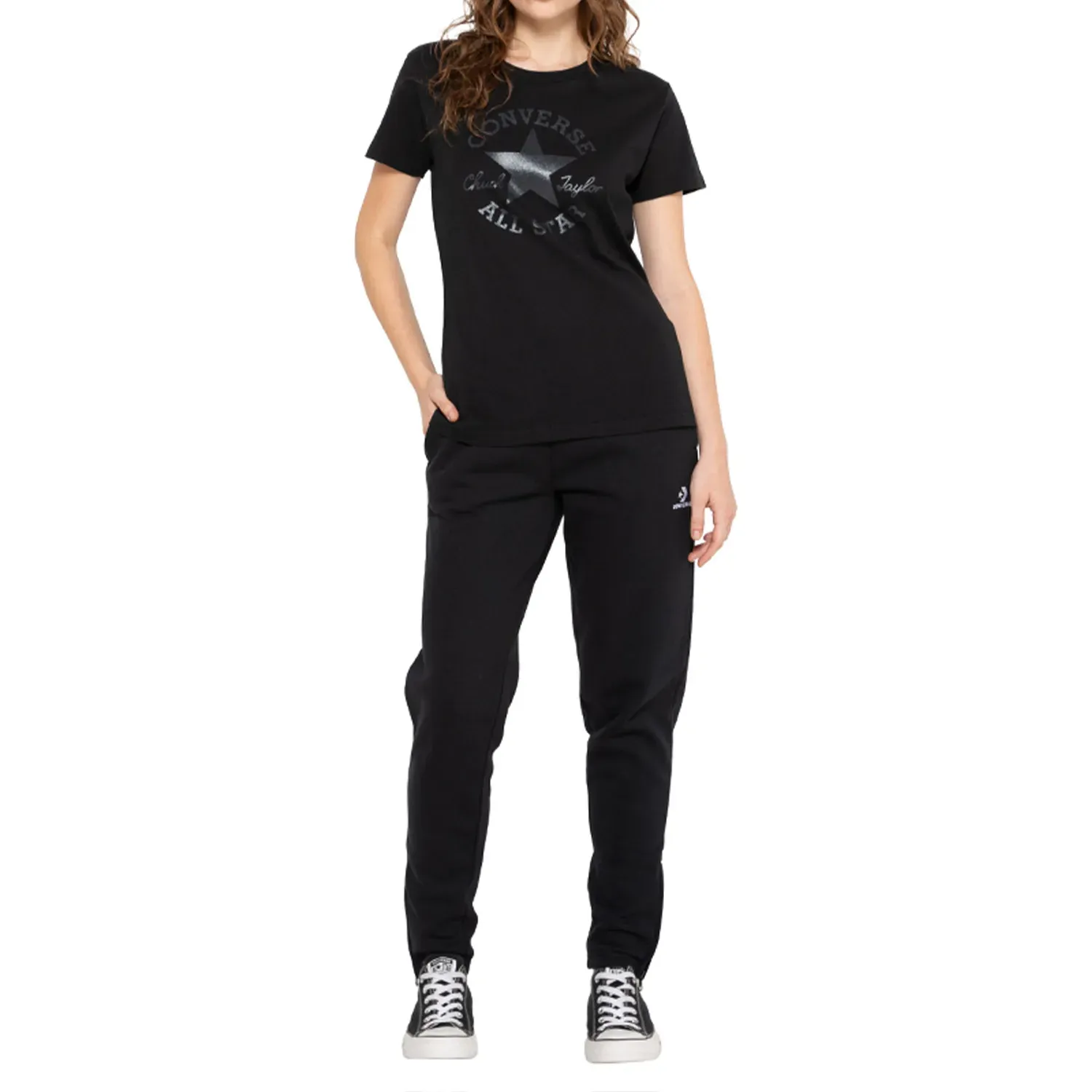 Polo Converse Deportivo Mujer Shine Patch color negro | Platanitos