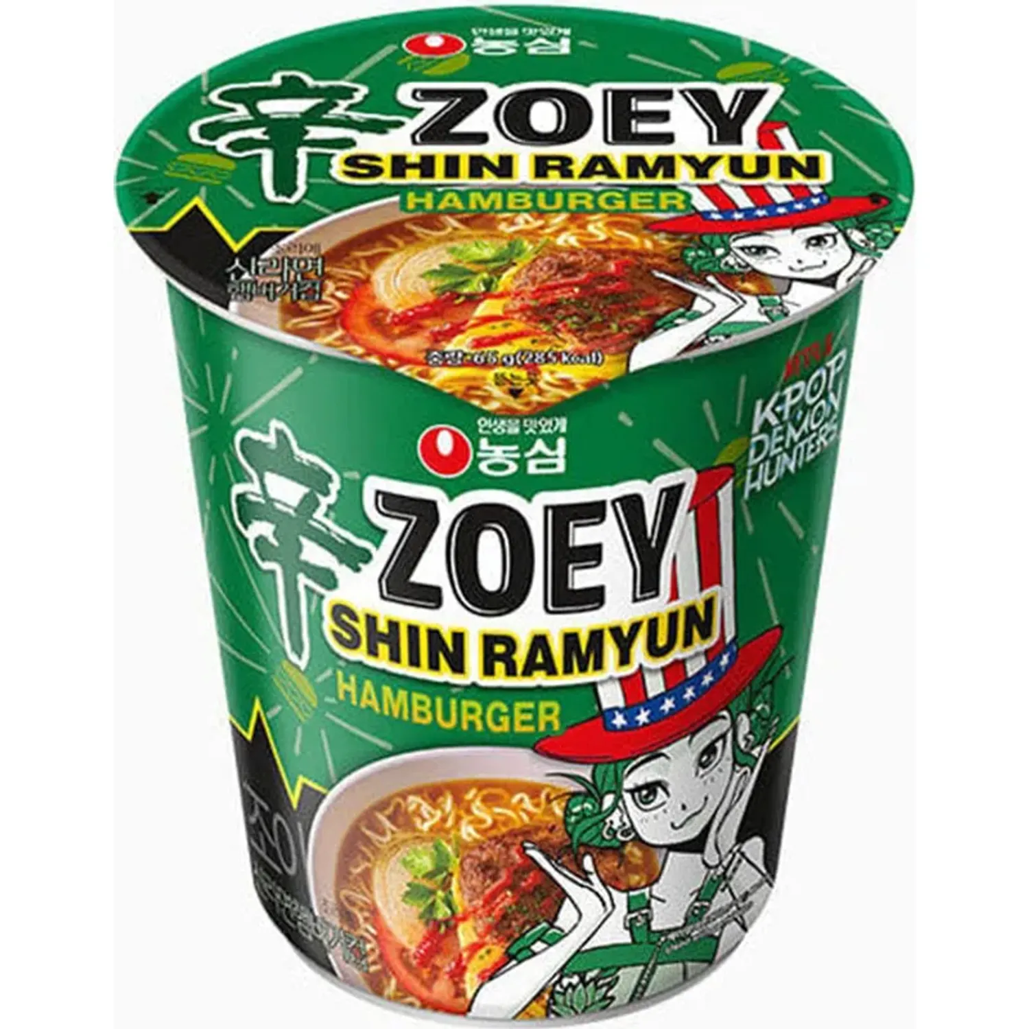 SELION Shin Selion Cup Ramyun Burger (Zoey) 68gr. Demon Hunters color varios | Platanitos