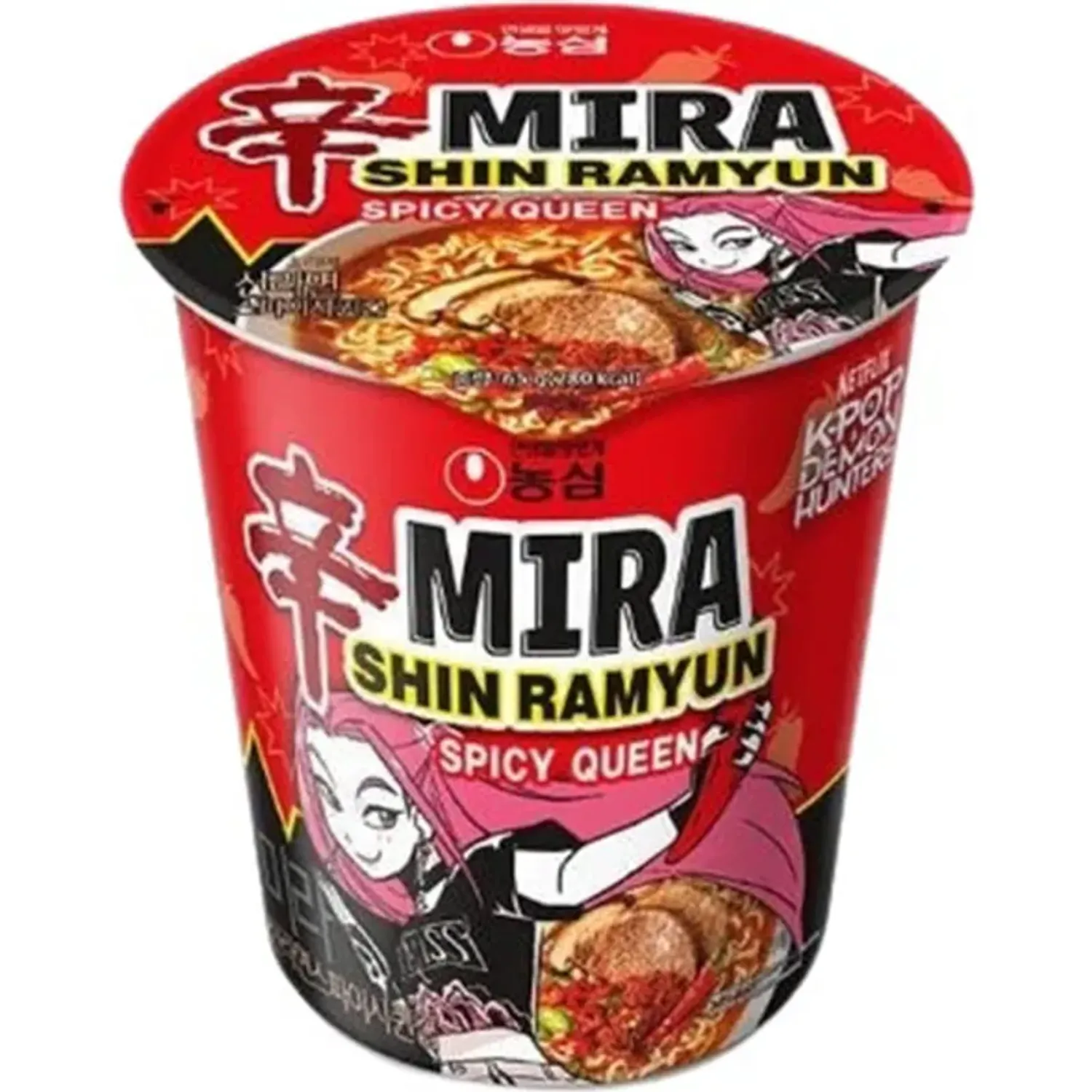 SELION Shin Selion Cup Ramyun Spicy Queen (Mira) 68gr. Demon Hunters color varios | Platanitos