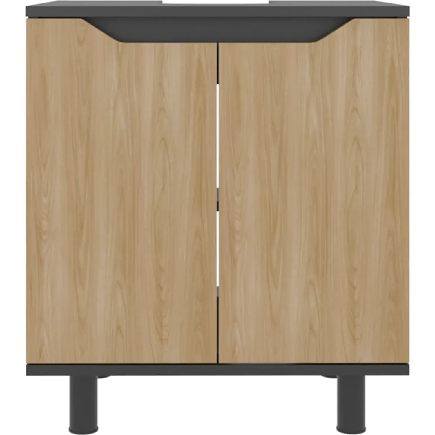 Mueble Tuhome Para Lavamanos 2 Puertas Marlo color wengue y fresno | Platanitos