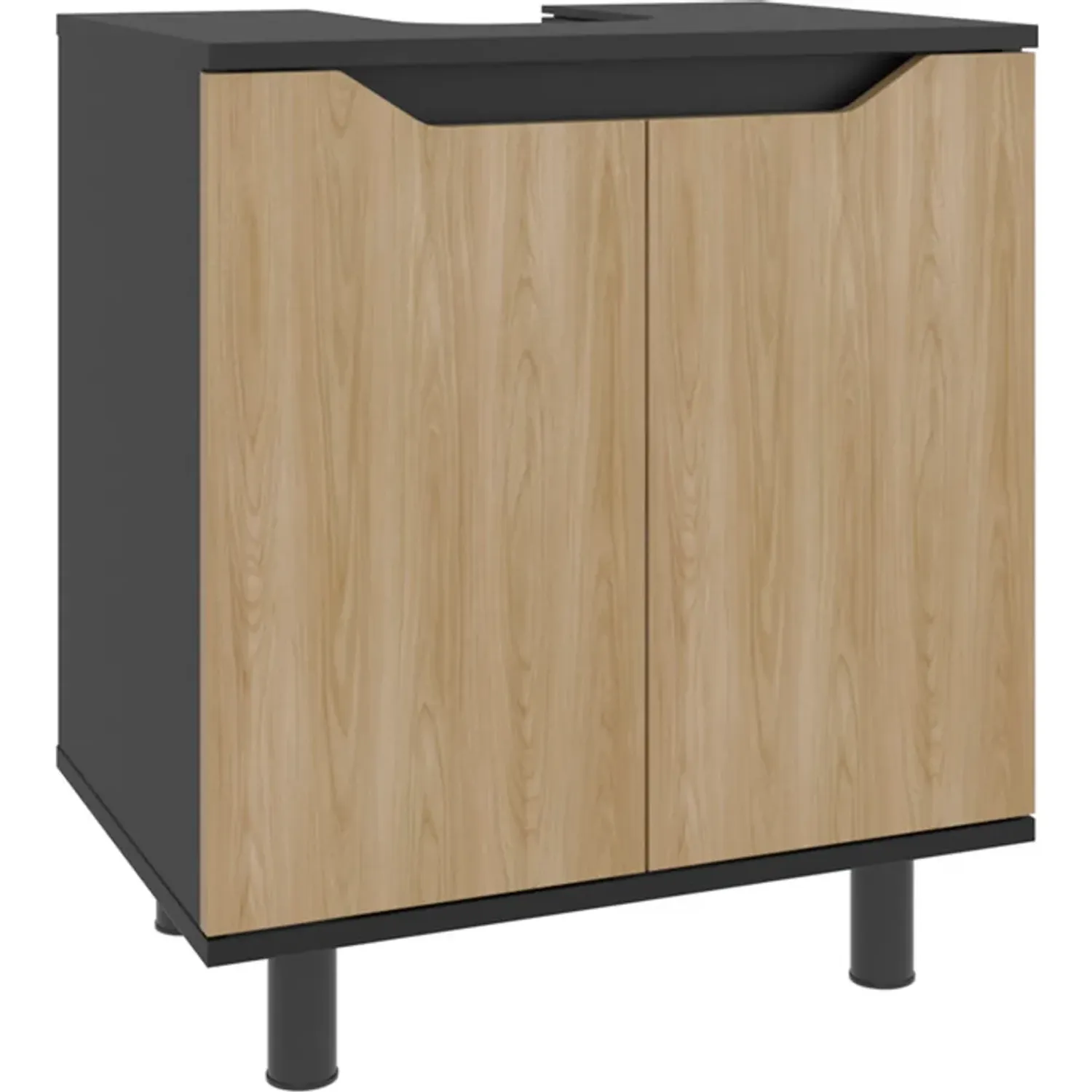 Mueble Tuhome Para Lavamanos 2 Puertas Marlo color wengue y fresno | Platanitos