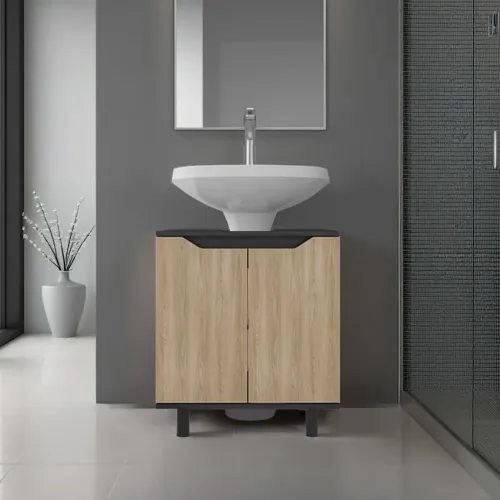 TUHOME Mueble Para Lavamanos 2 Puertas Marlo