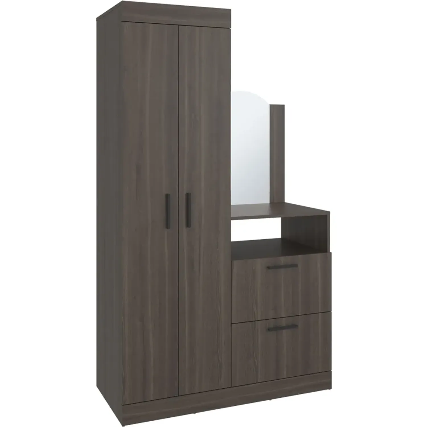 Ropero Tuhome Cómoda Con Espejo 3 Puertas 1 Cajón Praga color milan | Platanitos