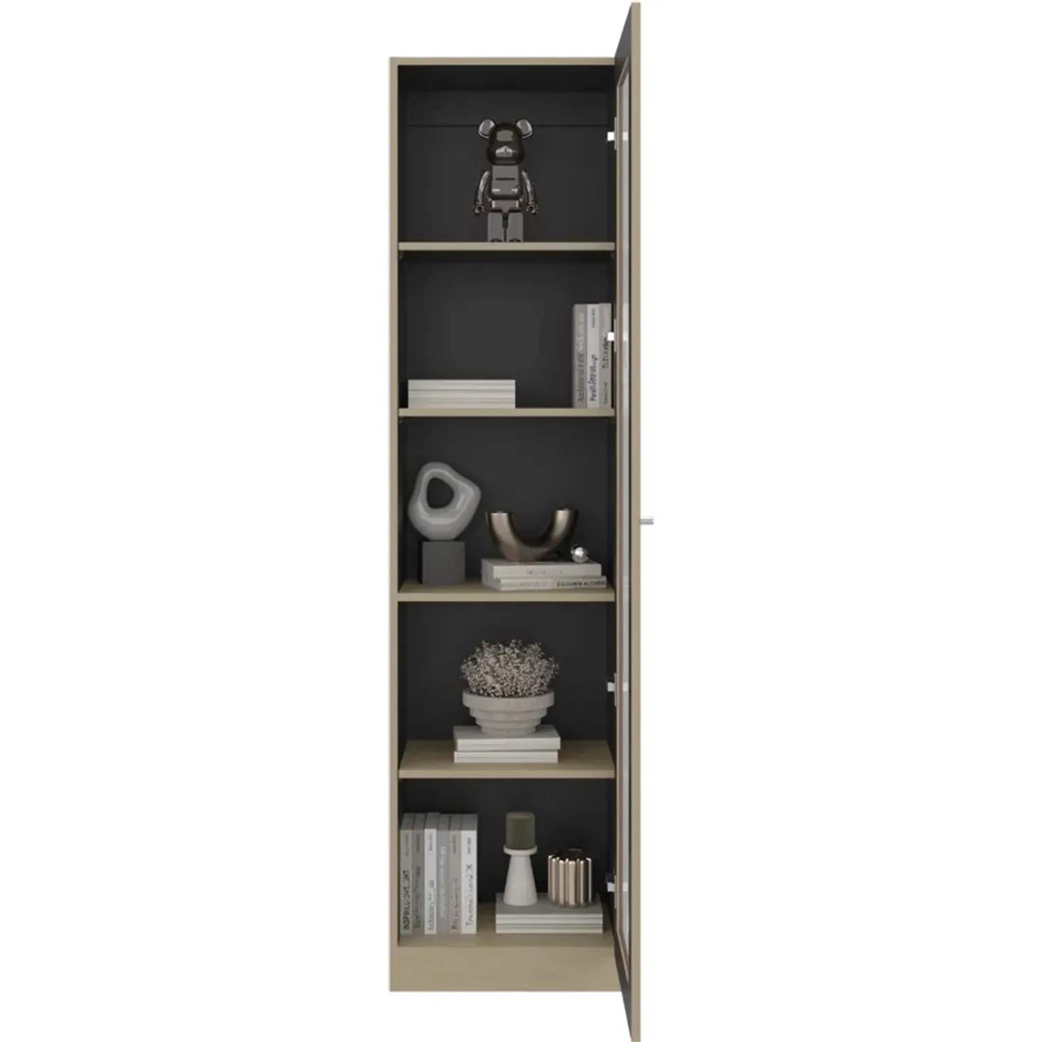 Estante Tuhome Vitrina 1 Puerta Home-E6 color cartagena y wengue | Platanitos