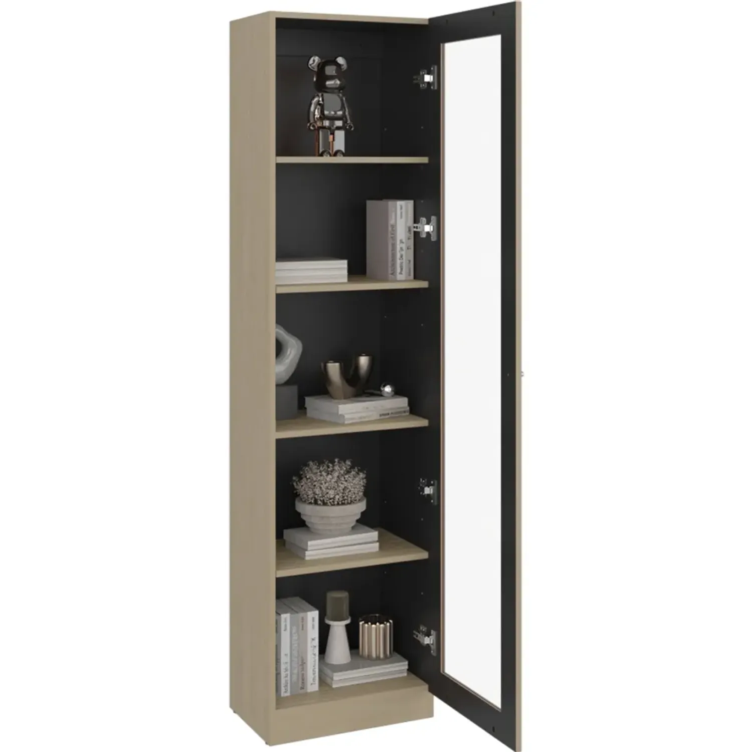 Estante Tuhome Vitrina 1 Puerta Home-E6 color cartagena y wengue | Platanitos