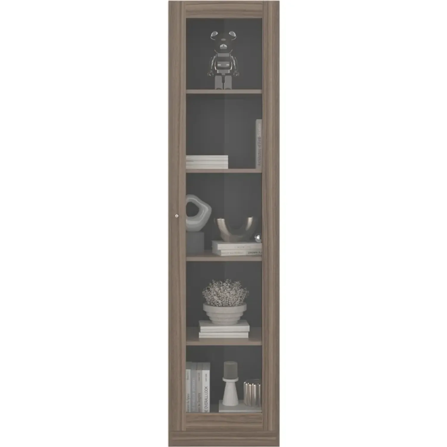 Estante Tuhome Vitrina 1 Puerta Home-E6 color avellana y wengue | Platanitos