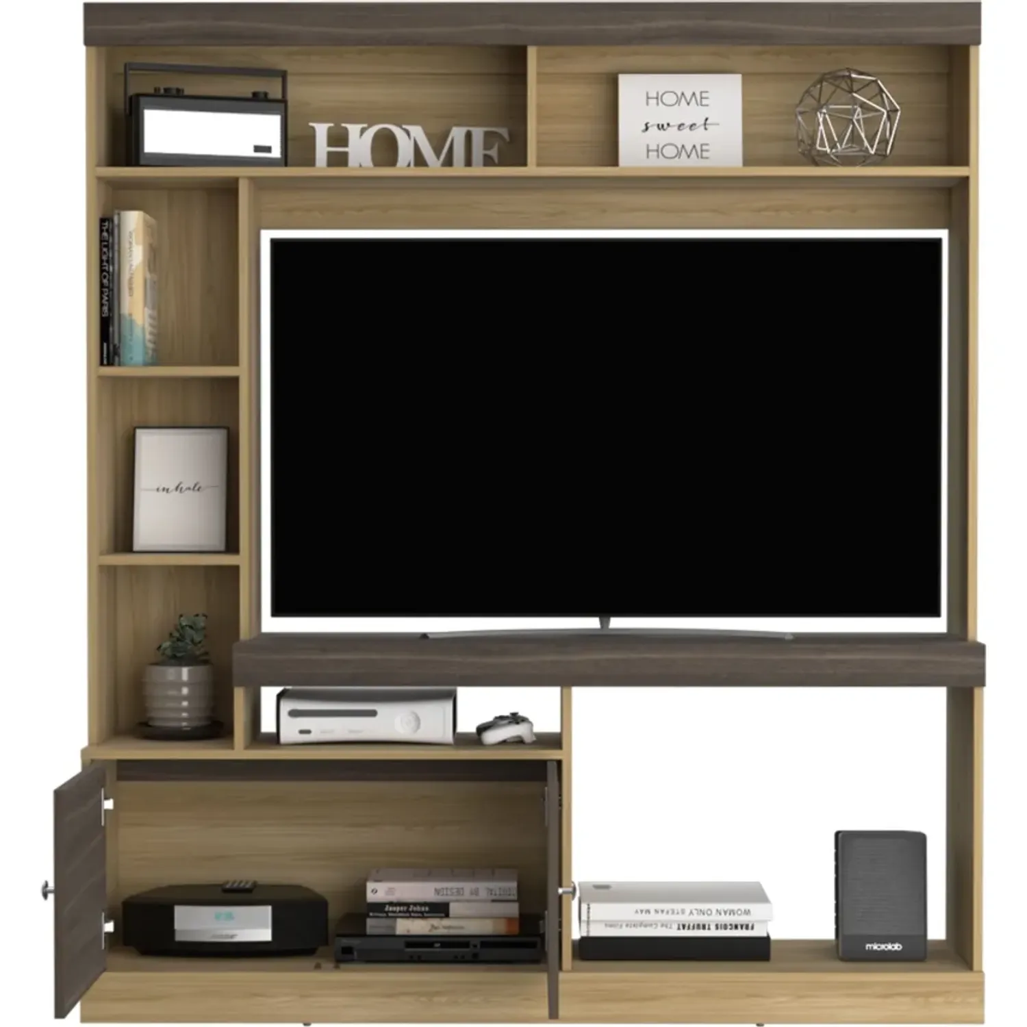 Estante Tuhome Tv65  2 Puertas Dante color fresno y milan | Platanitos