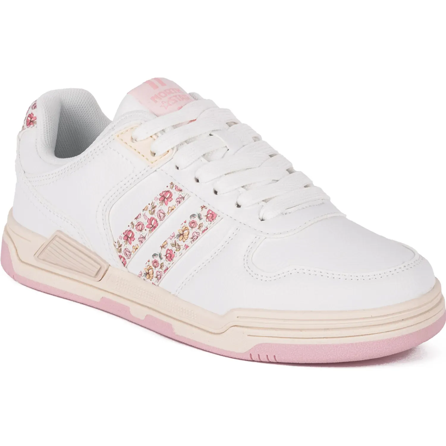 North Star Zapatillas North Star Urbanas Mujer Court 86 color blanco / rosado | Platanitos