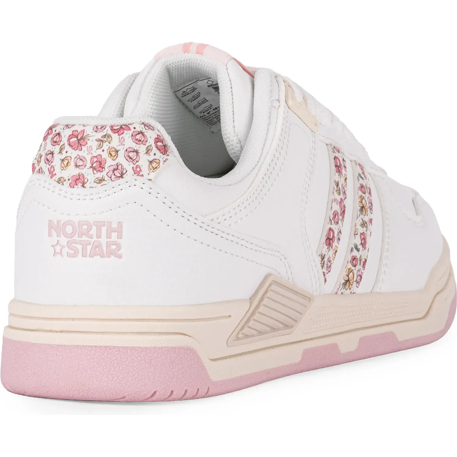 North Star Zapatillas North Star Urbanas Mujer Court 86 color blanco / rosado | Platanitos