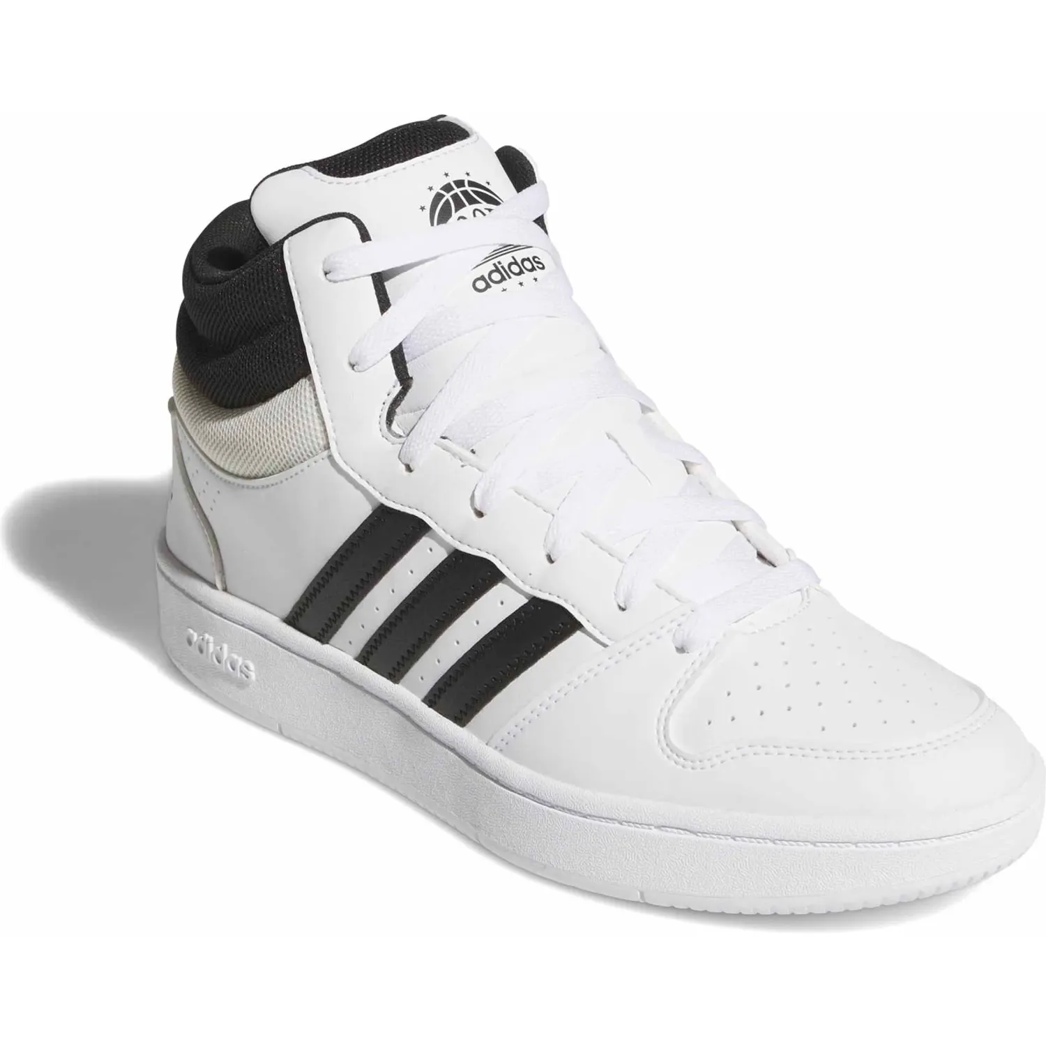 adidas Zapatillas Adidas De Basquet Unisex Hoops Mid Classic color blanco / negro | Platanitos