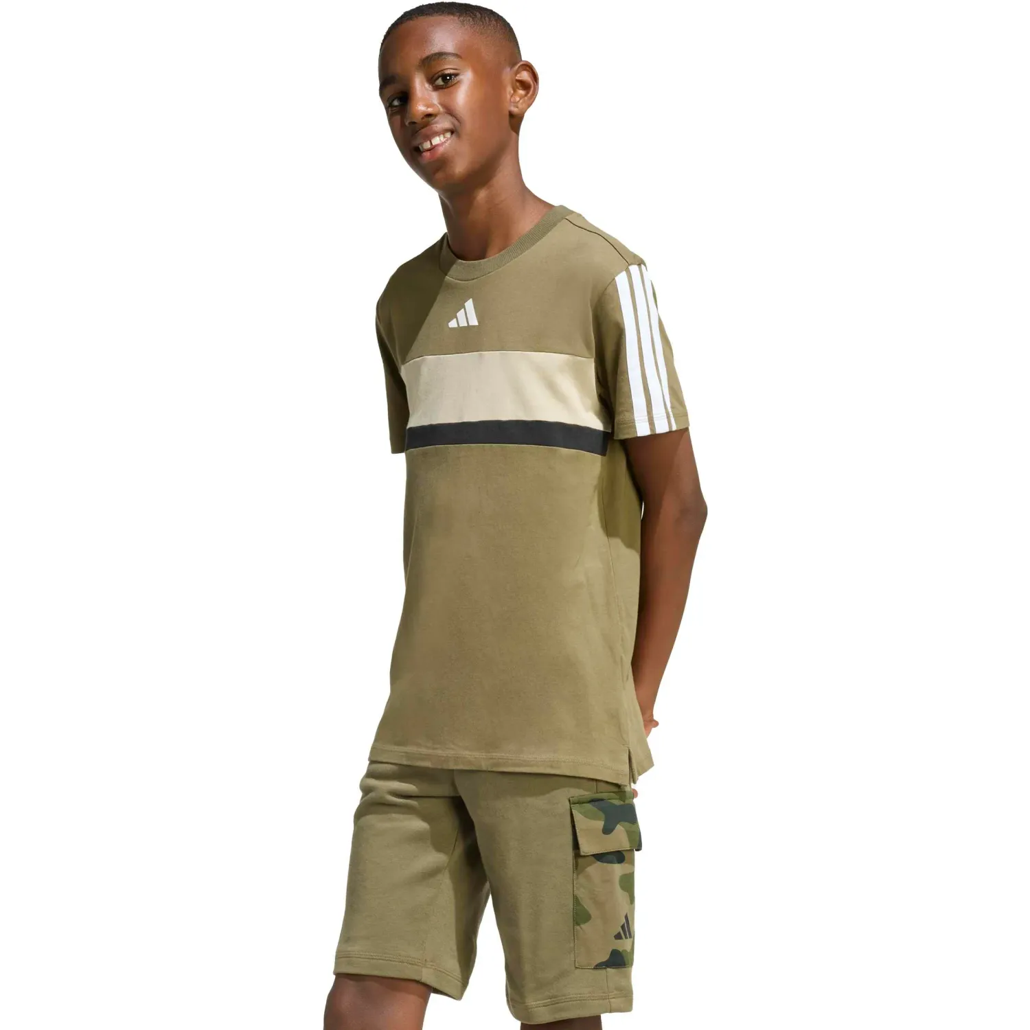 adidas Polo Adidas Deportivo Juvenil J 3s Tib T color oliva | Platanitos