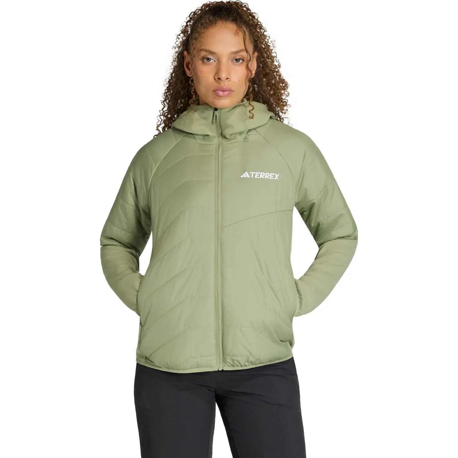 adidas Casaca Adidas Deportivo Mujer W Multi Hyb Jkt color verde | Platanitos