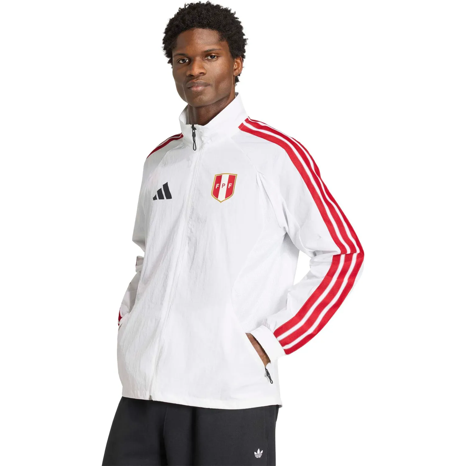 adidas Casaca Adidas De Futbol Hombre Fpf H An Jkt color blanco | Platanitos