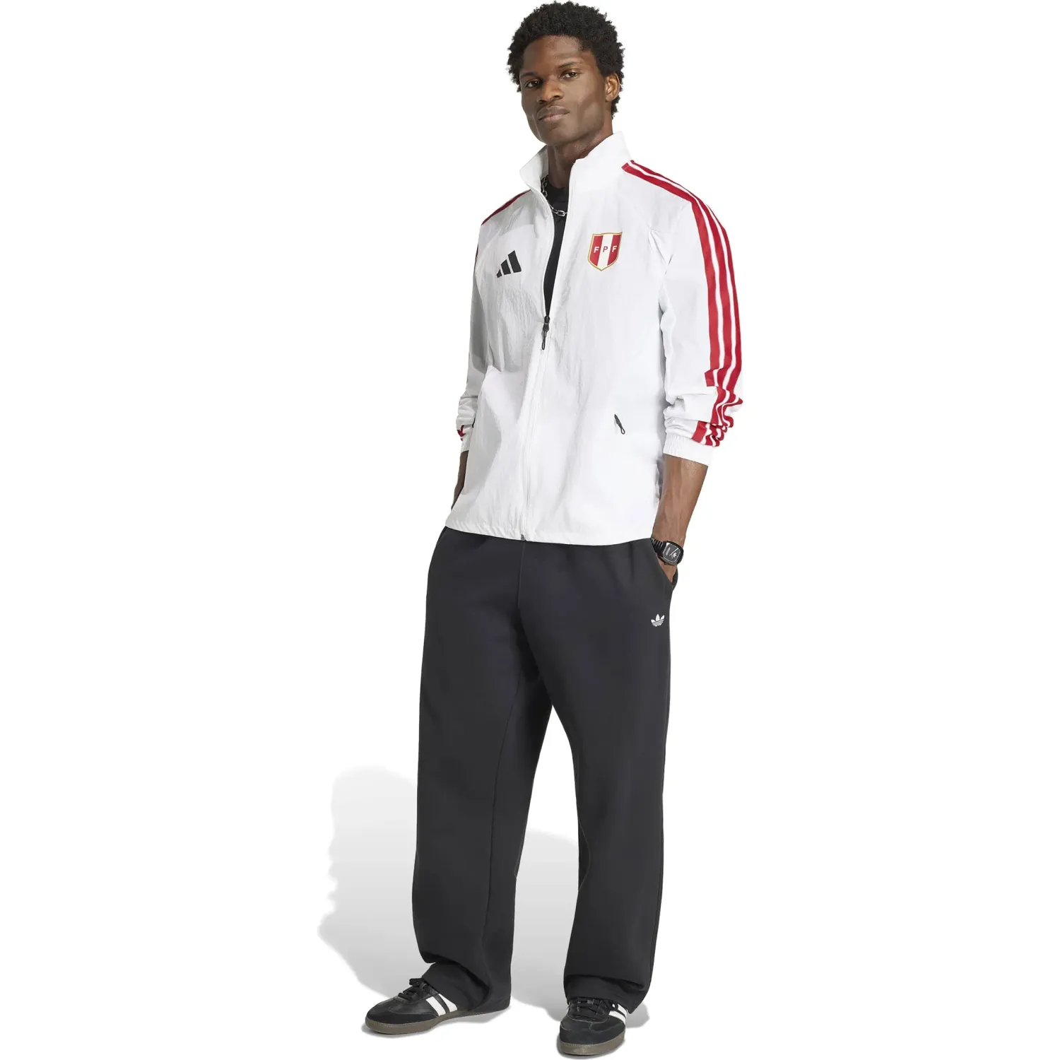 adidas Casaca Adidas De Futbol Hombre Fpf H An Jkt color blanco | Platanitos