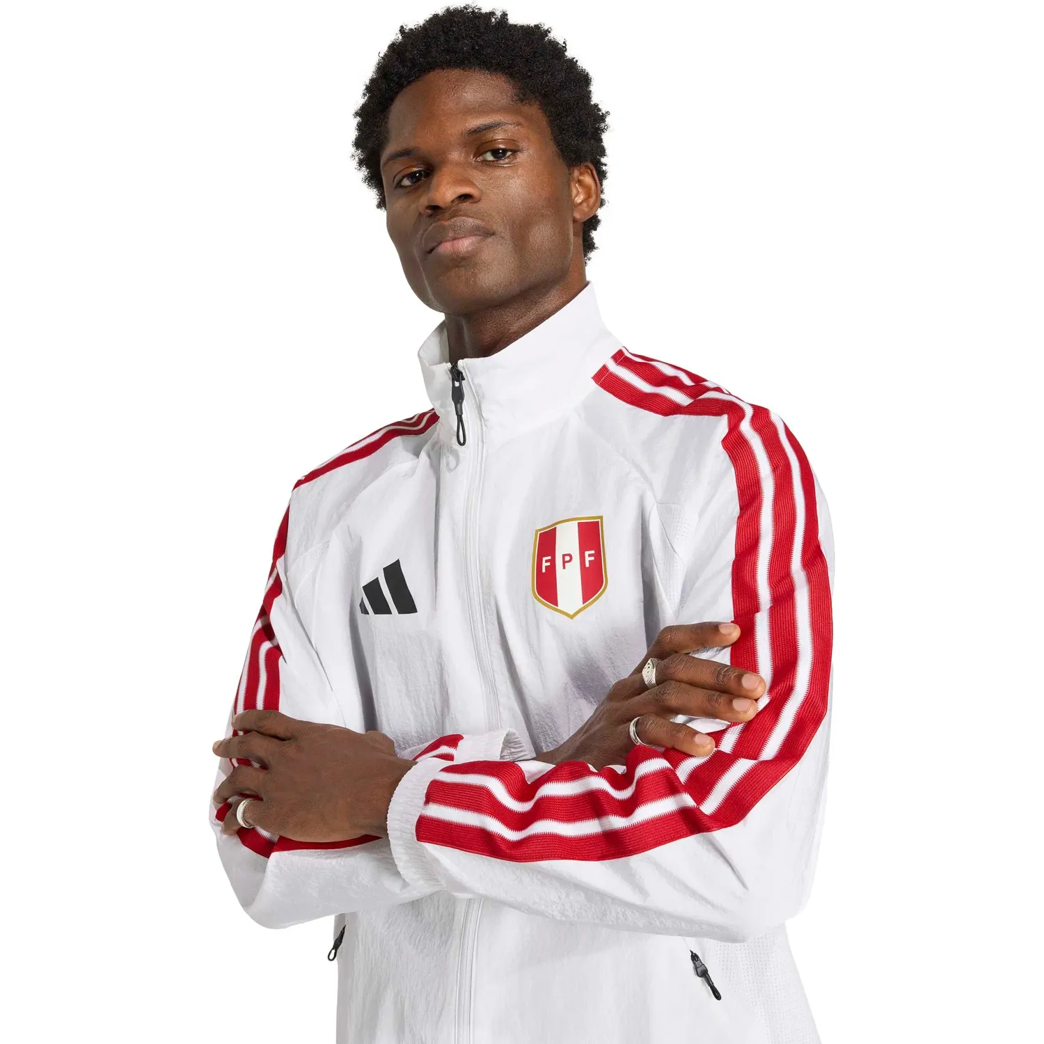 adidas Casaca Adidas De Futbol Hombre Fpf H An Jkt color blanco | Platanitos