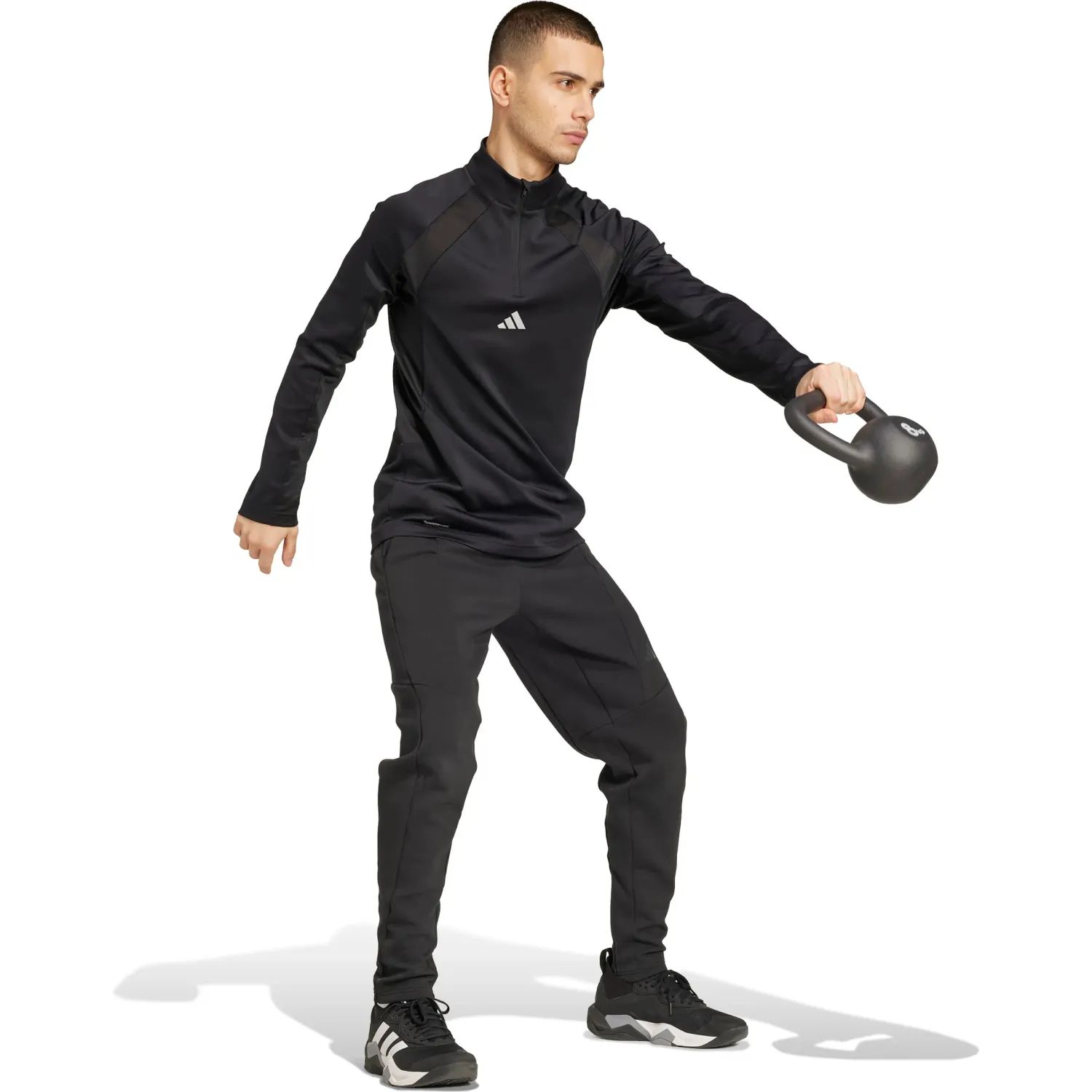 adidas Casaca Adidas Training Hombre Tech App 1/4 Z color negro | Platanitos