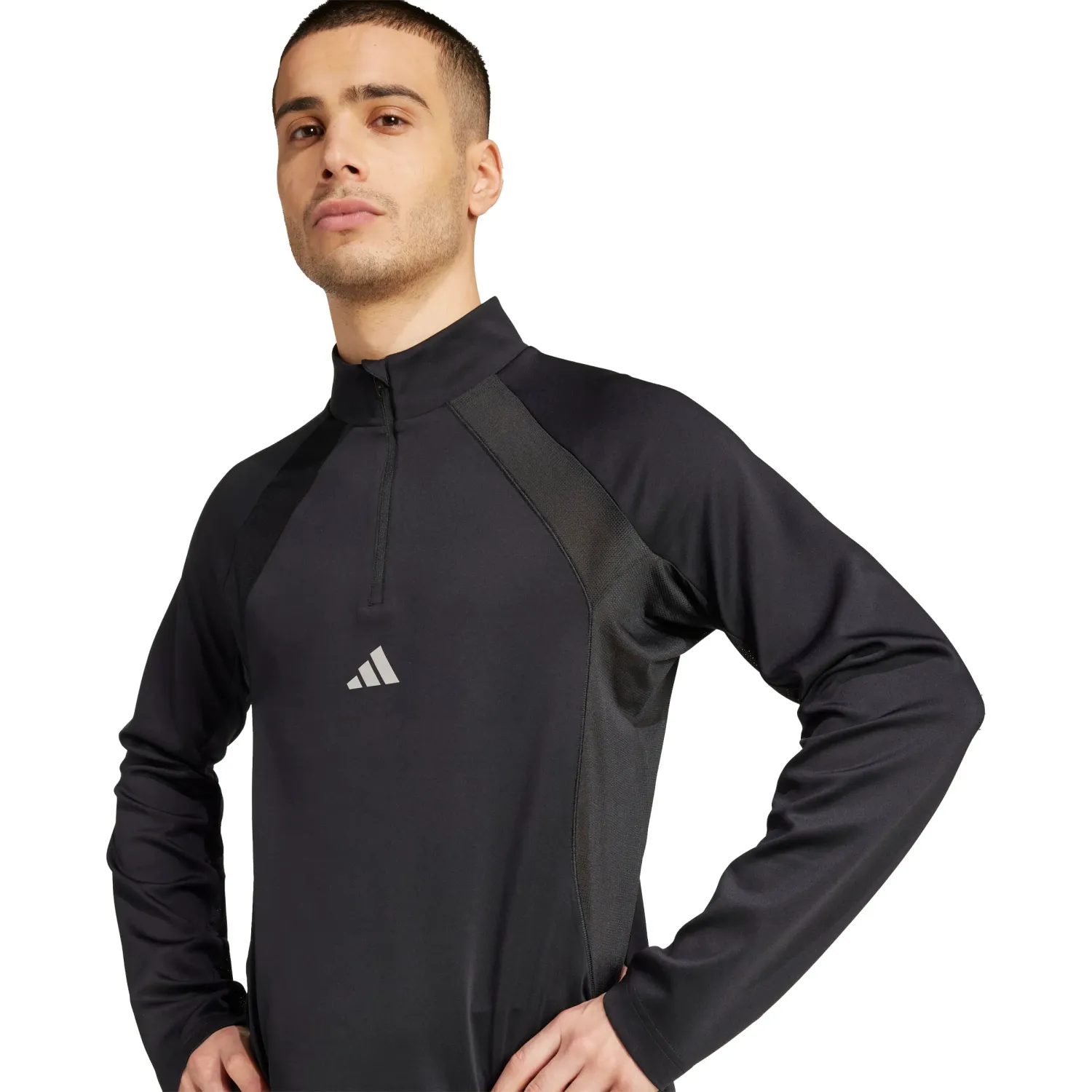 adidas Casaca Adidas Training Hombre Tech App 1/4 Z color negro | Platanitos