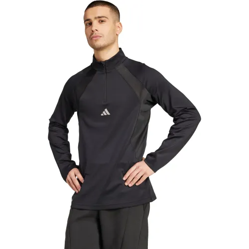 Casaca Adidas Training Hombre Tech App 1/4 Z color negro | Platanitos