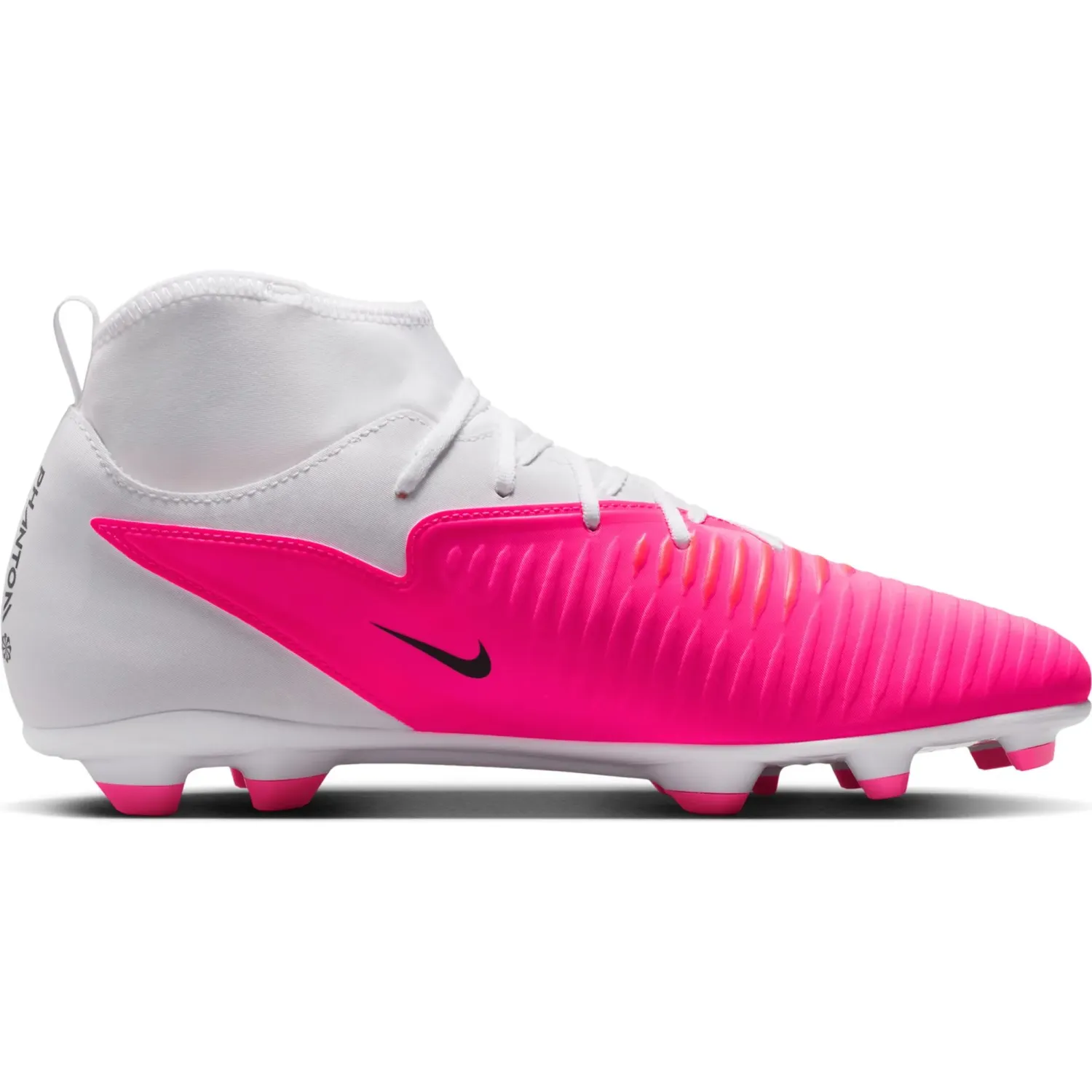 Zapatillas Nike De Futbol Unisex Phantom 6 High Club Fg/Mg T color blanco / fucsia | Platanitos