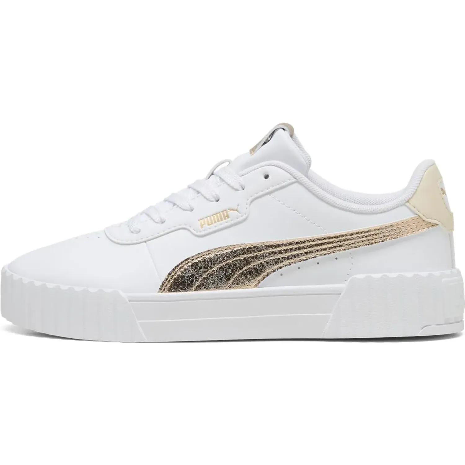 Puma Zapatillas Puma Urbanas Mujer Carina 3.0 Metallic Whisper color blanco | Platanitos
