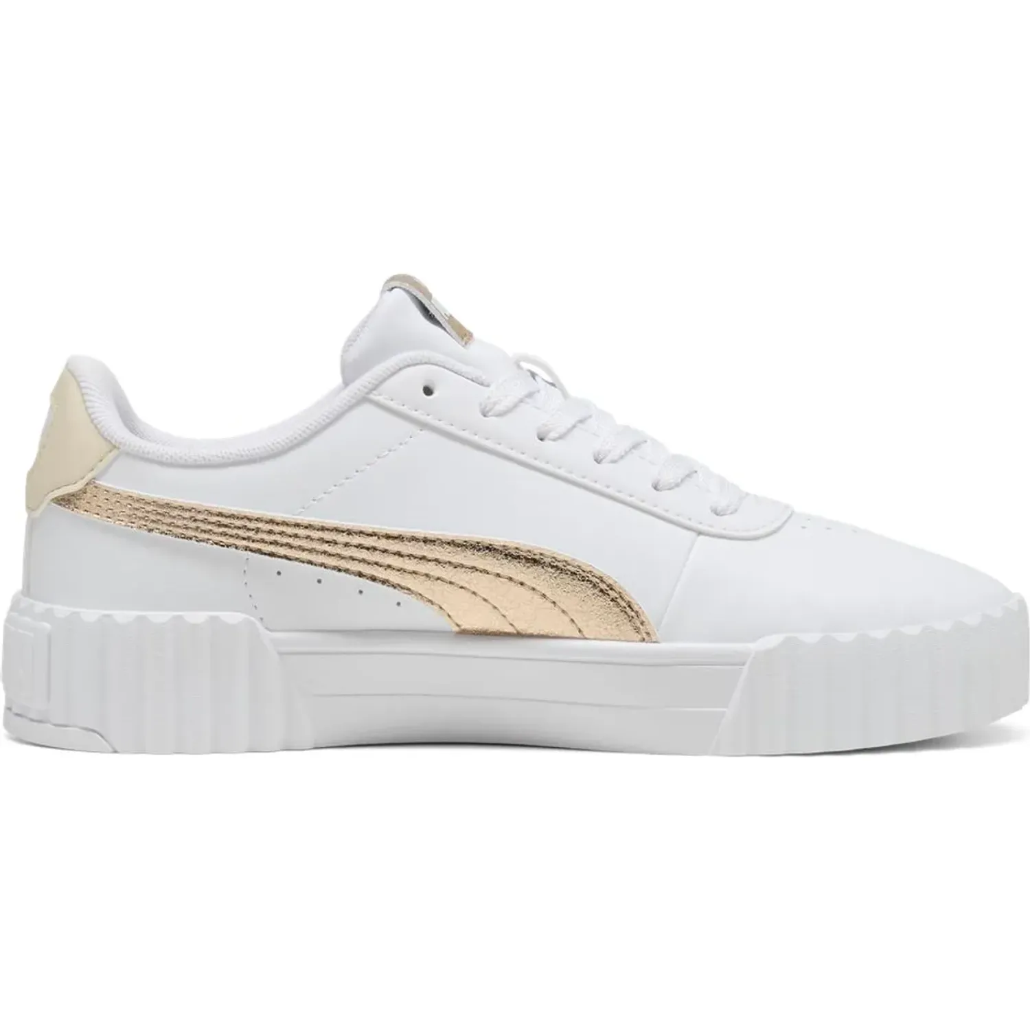 Puma Zapatillas Puma Urbanas Mujer Carina 3.0 Metallic Whisper color blanco | Platanitos
