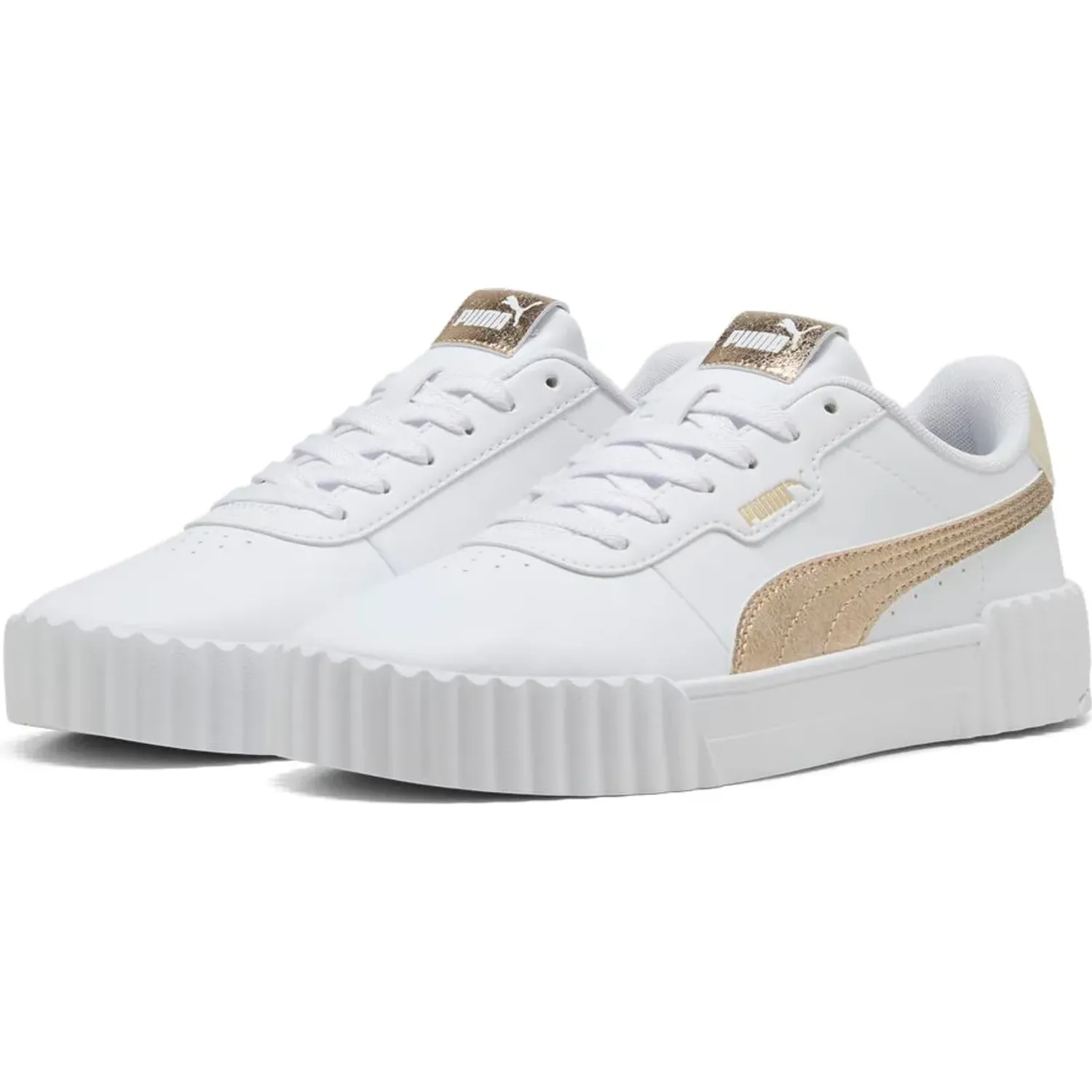 Puma Zapatillas Puma Urbanas Mujer Carina 3.0 Metallic Whisper color blanco | Platanitos