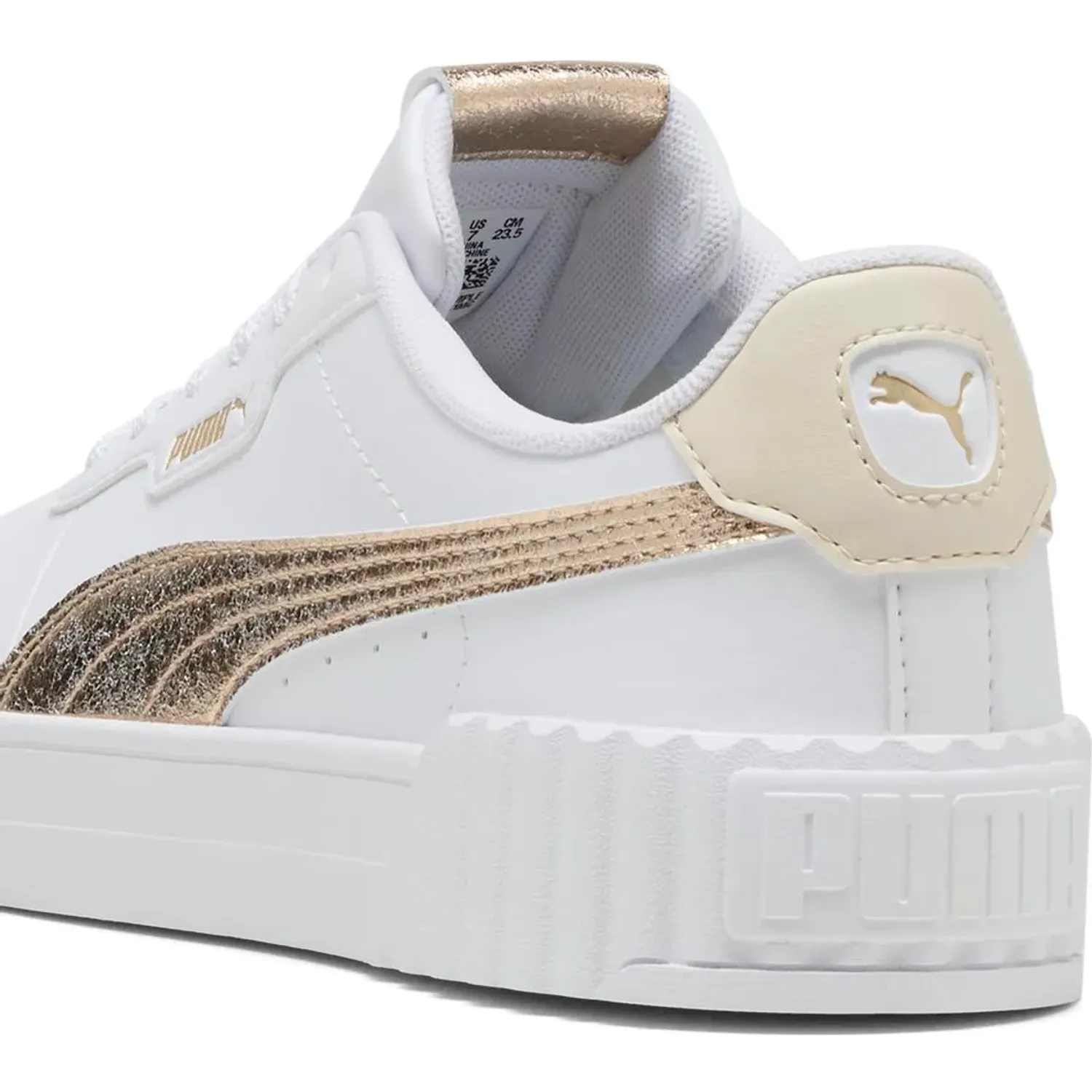 Puma Zapatillas Puma Urbanas Mujer Carina 3.0 Metallic Whisper color blanco | Platanitos