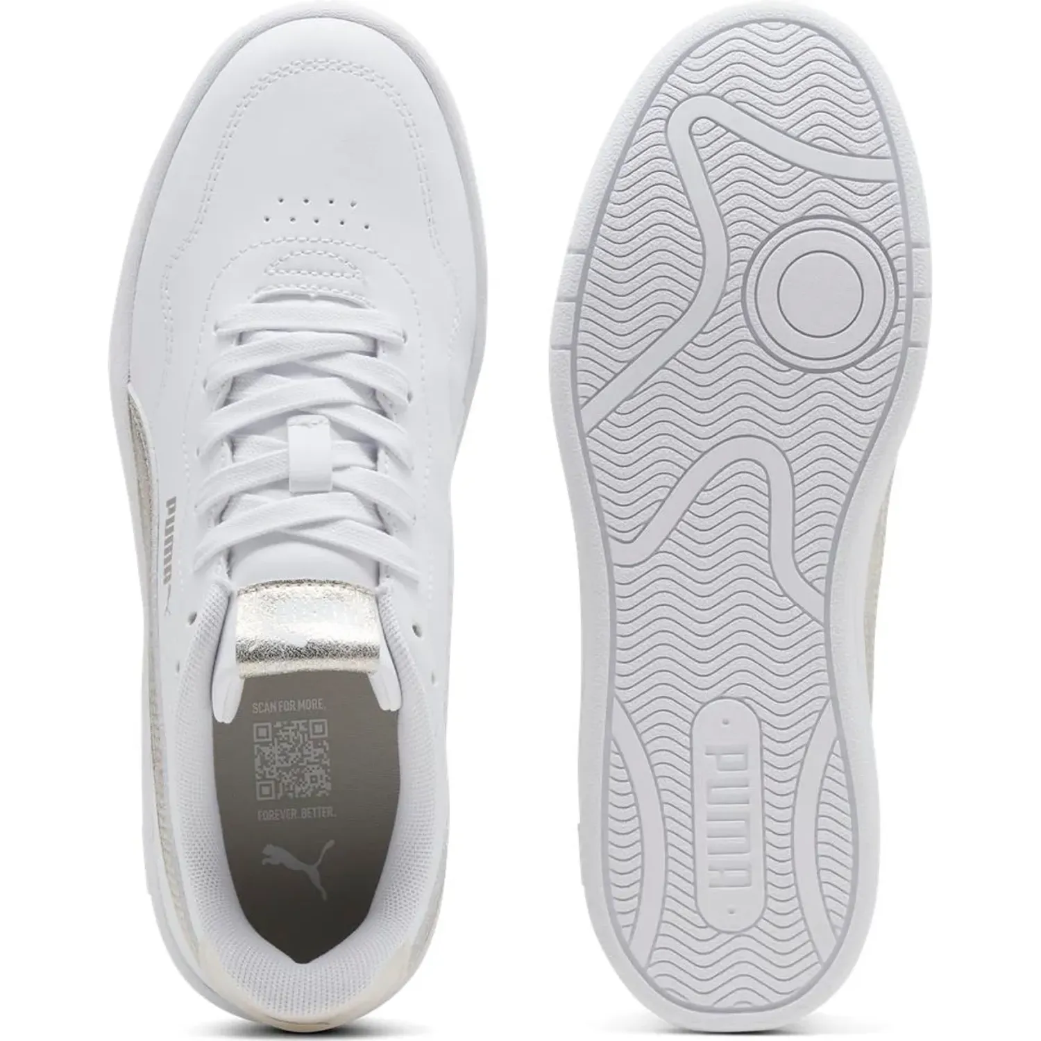 Puma Zapatillas Puma Urbanas Mujer Court Lally Metallic Whisper color blanco | Platanitos