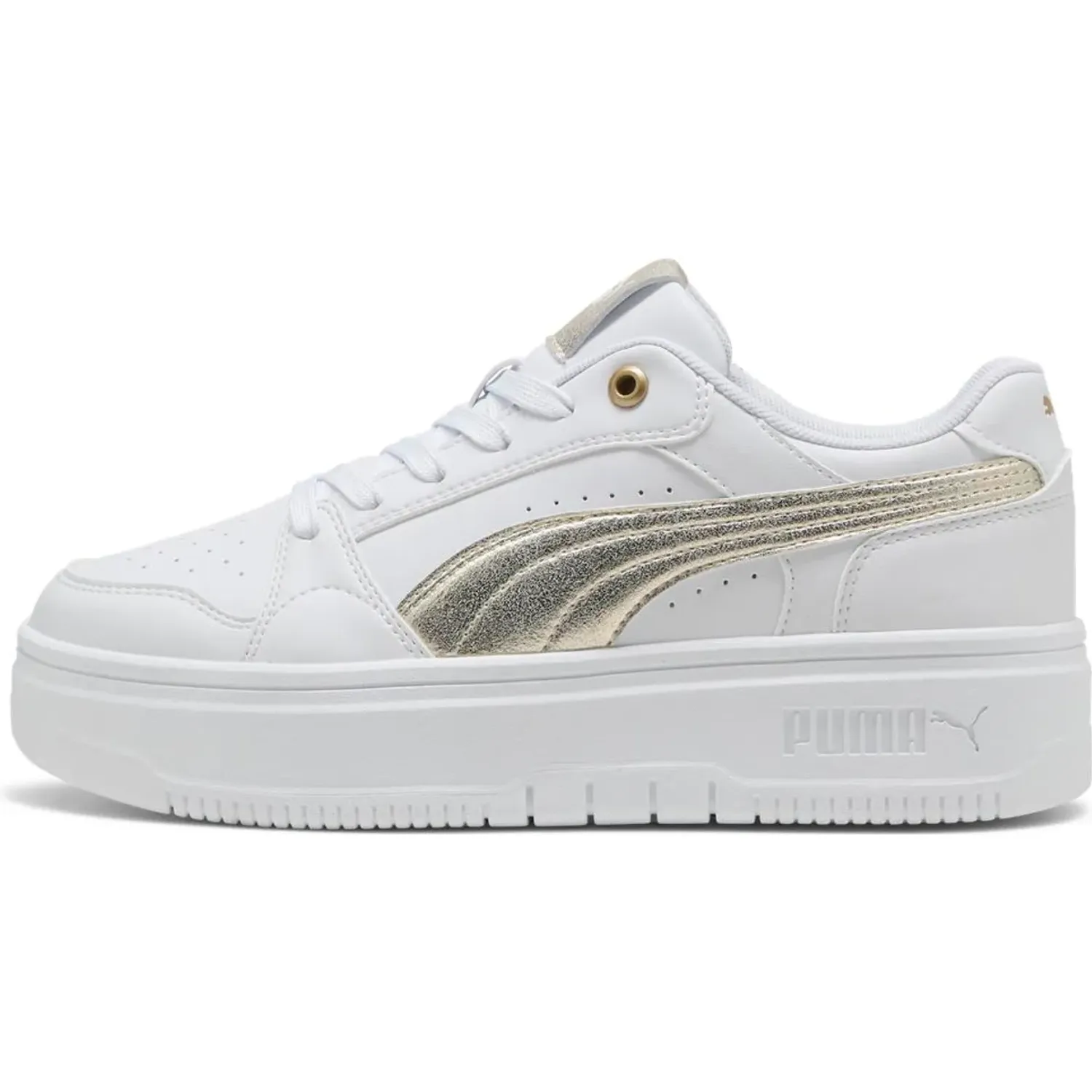 Puma Zapatillas Puma Urbanas Mujer Rebound Femme Low Metallic Whisper color blanco | Platanitos