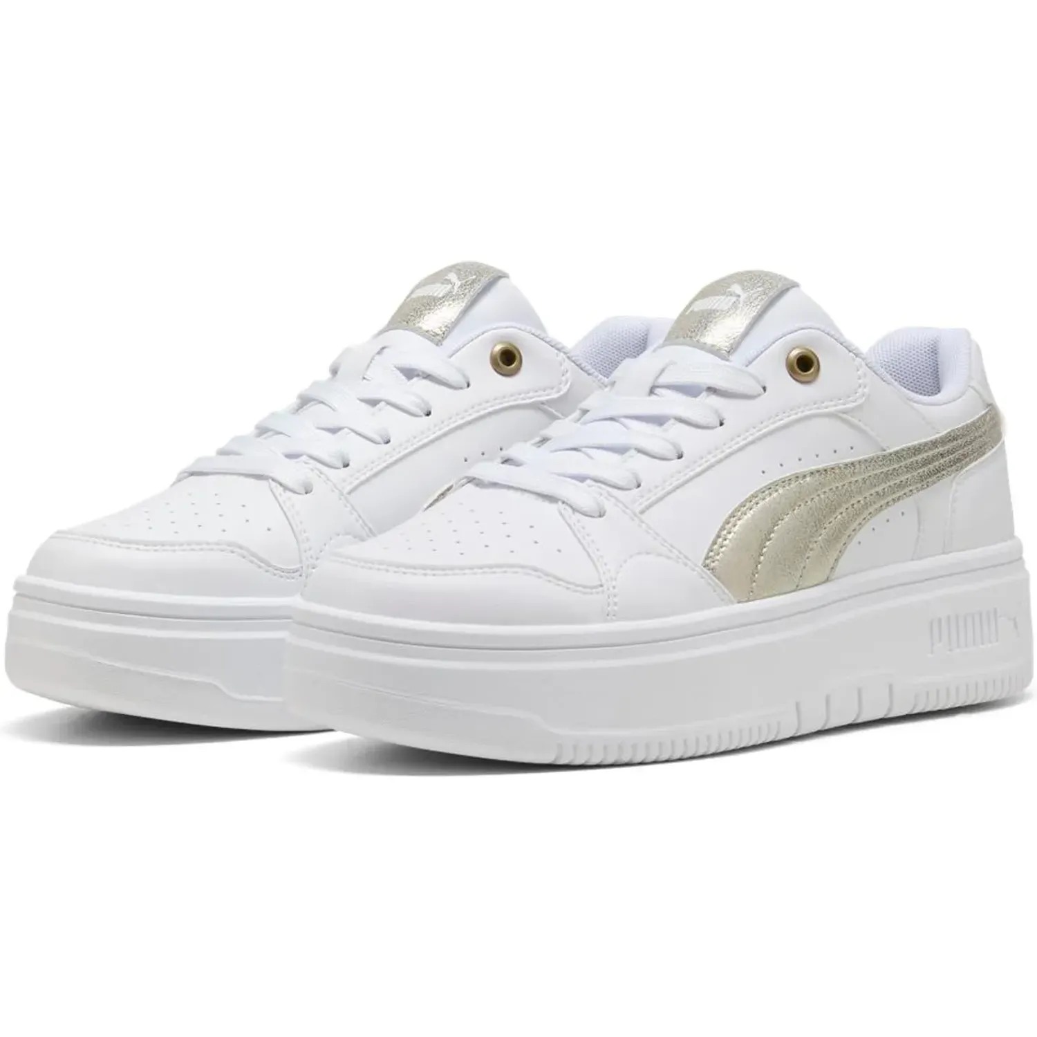 Puma Zapatillas Puma Urbanas Mujer Rebound Femme Low Metallic Whisper color blanco | Platanitos
