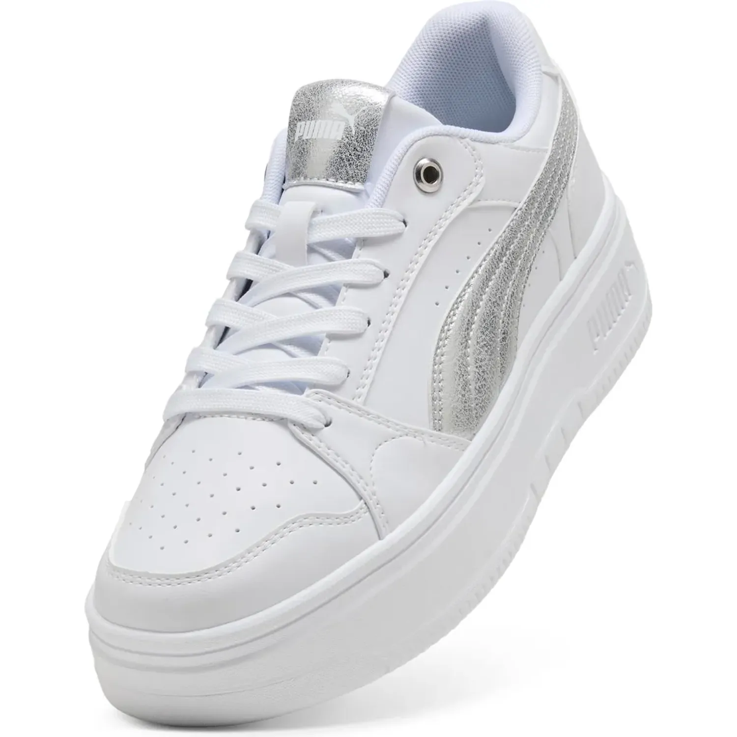 Puma Zapatillas Puma Urbanas Mujer Rebound Femme Low Metallic Whisper color blanco | Platanitos