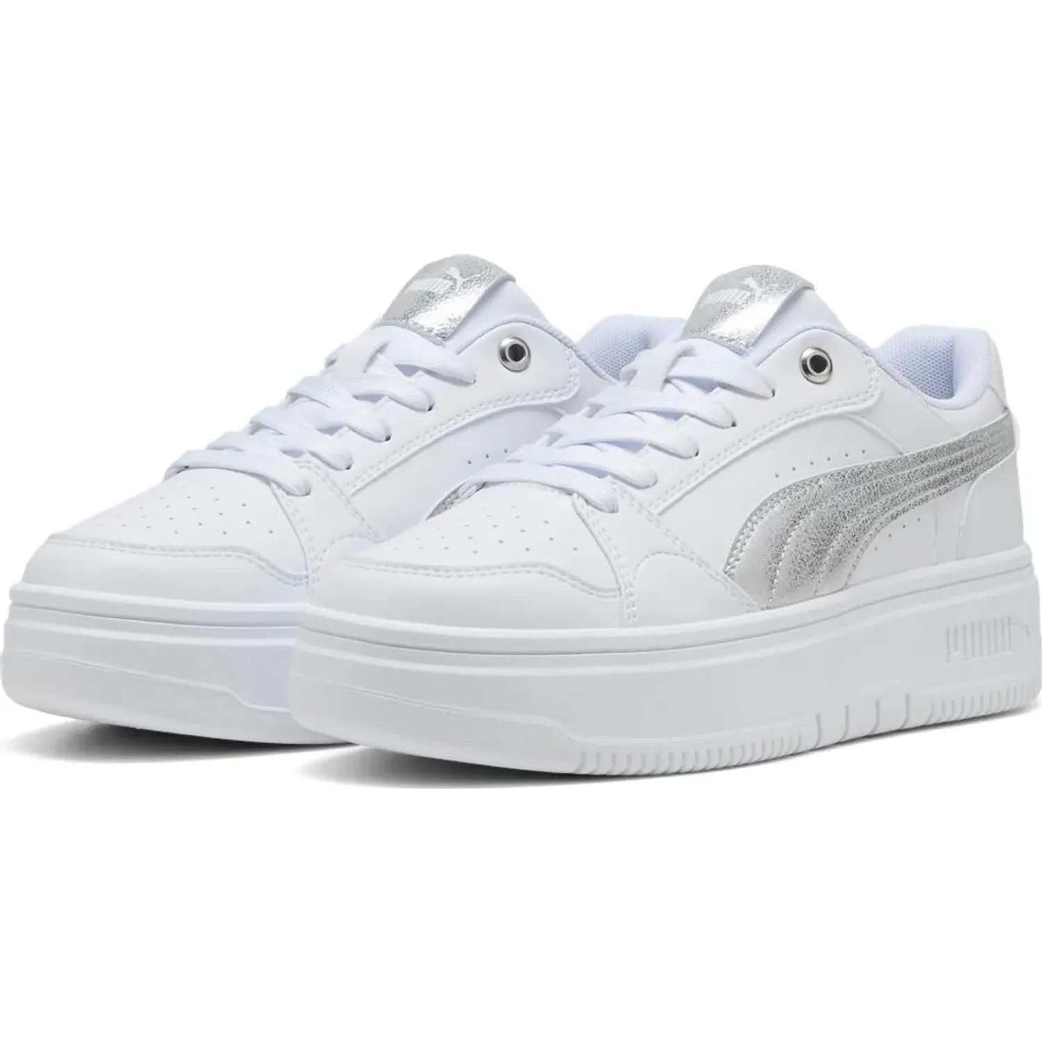Puma Zapatillas Puma Urbanas Mujer Rebound Femme Low Metallic Whisper color blanco | Platanitos